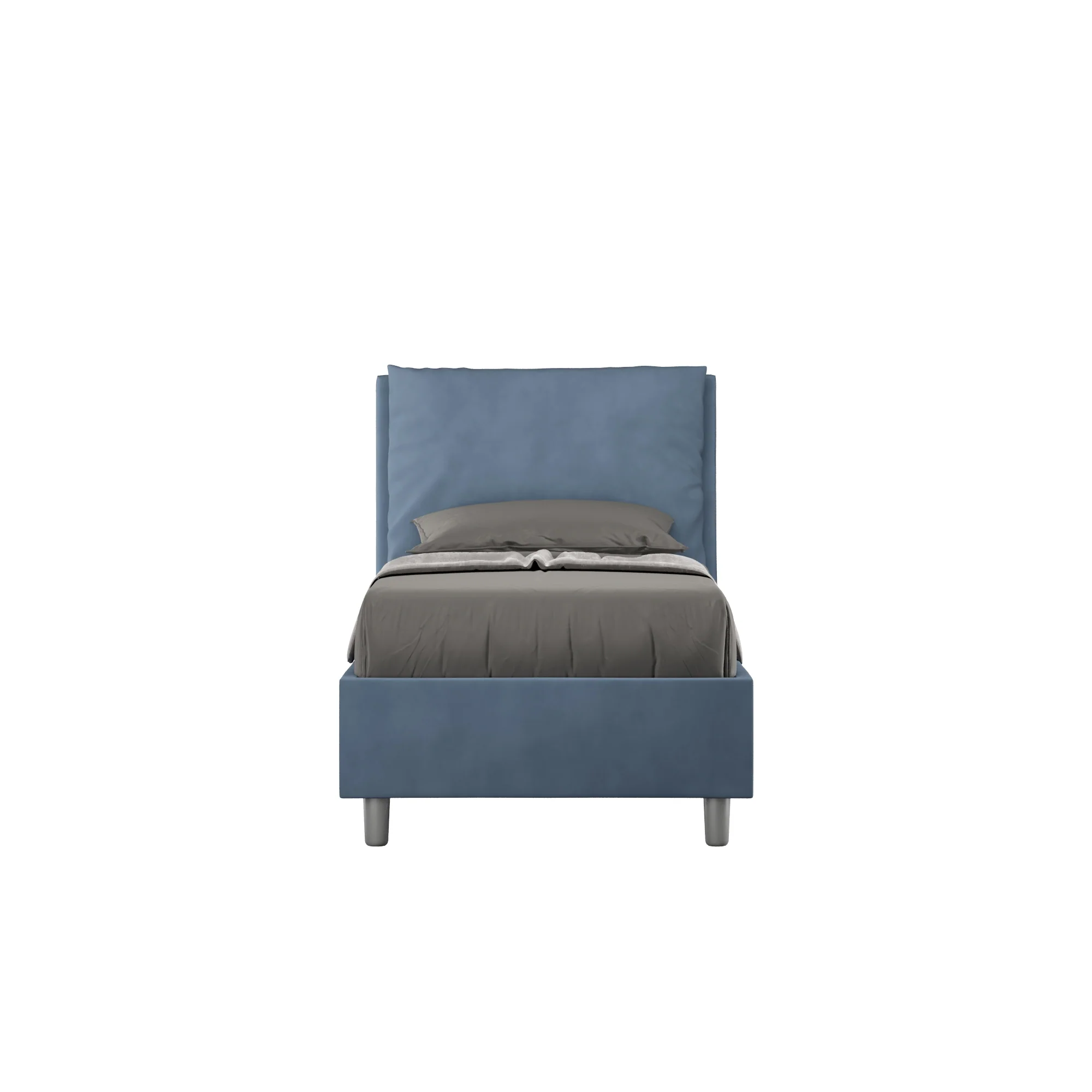 Letto singolo contenitore imbottito 90x200 microfibra Antea - Image 52