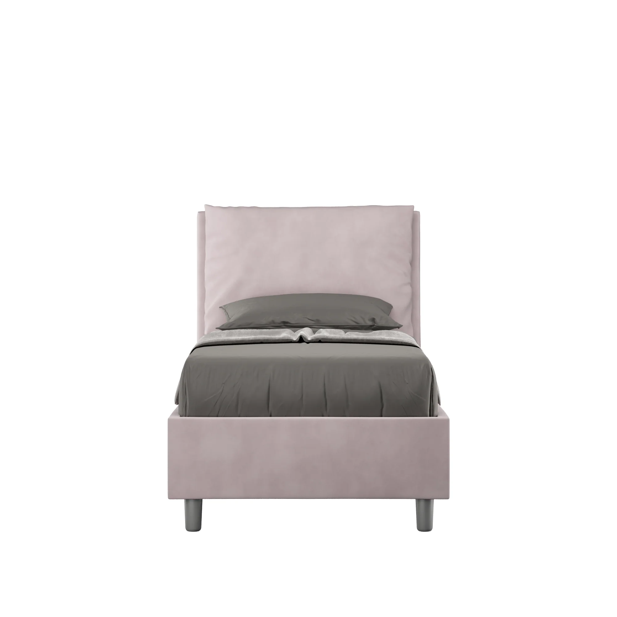 Letto singolo contenitore imbottito 90x200 microfibra Antea - Image 60