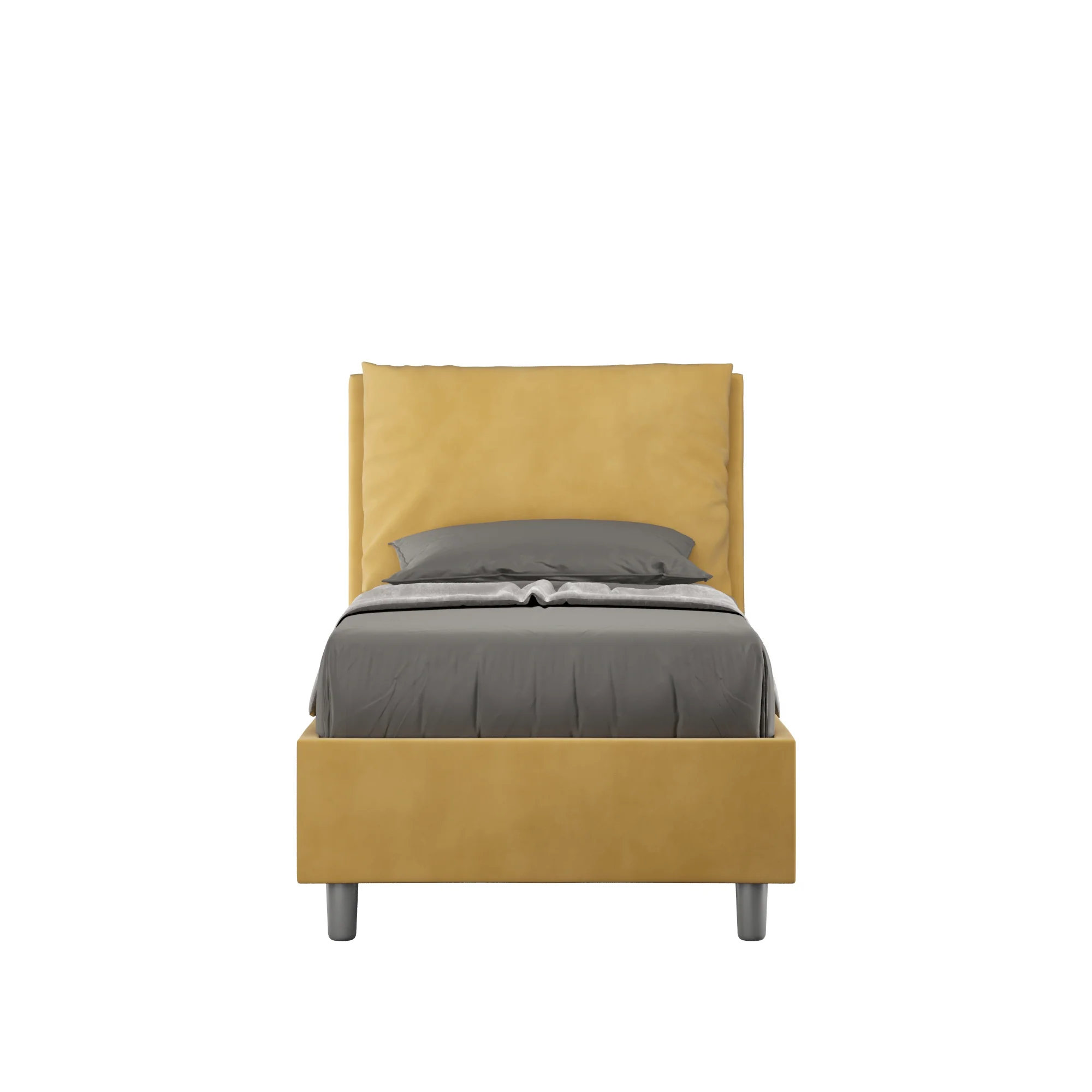Letto singolo contenitore imbottito 90x200 microfibra Antea - Image 76