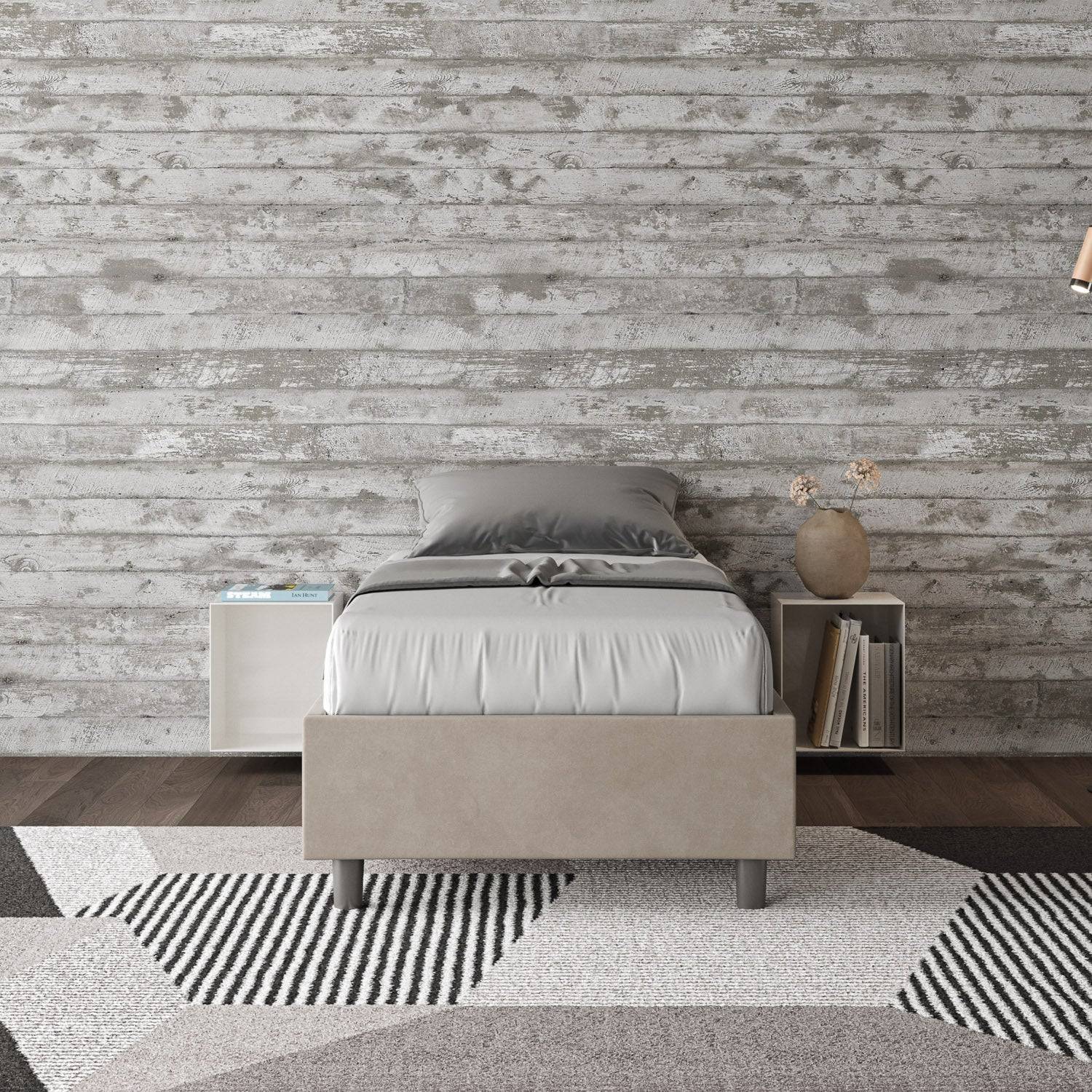 Letto singolo contenitore imbottito 90x200 microfibra Azelia - Image 7