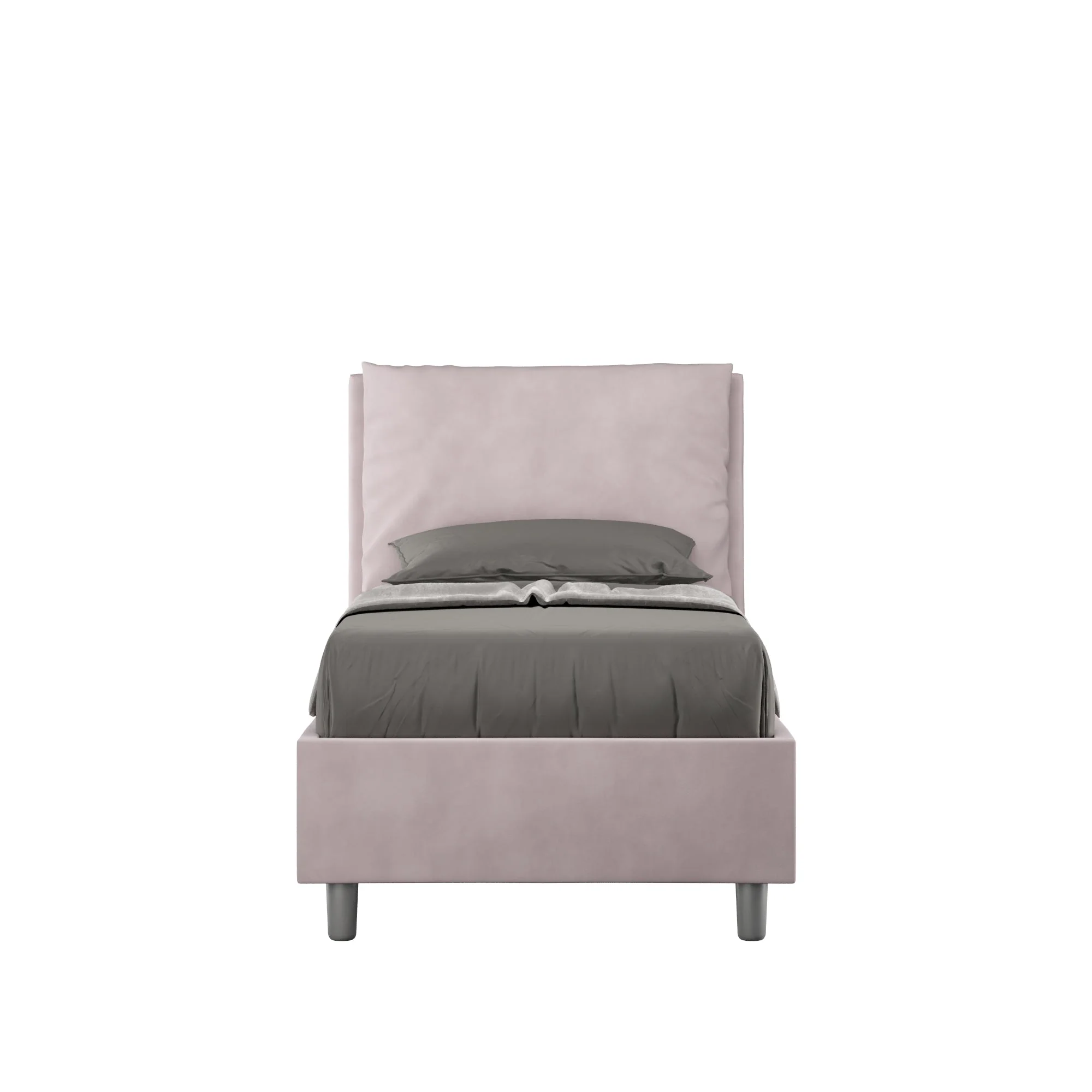 Letto singolo contenitore imbottito 90x210 microfibra Antea - Image 23