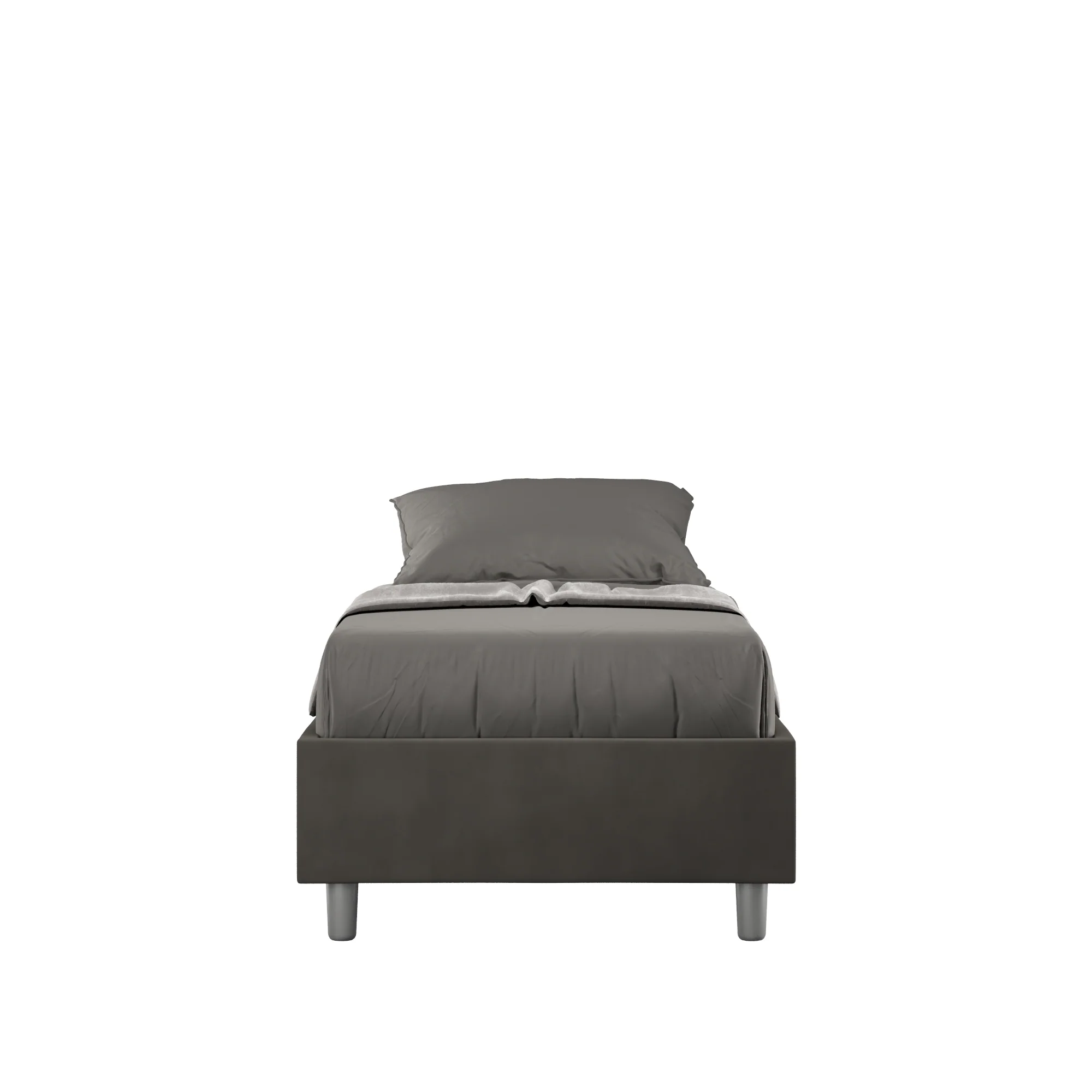 Letto singolo contenitore imbottito 90x210 microfibra Azelia - Image 36