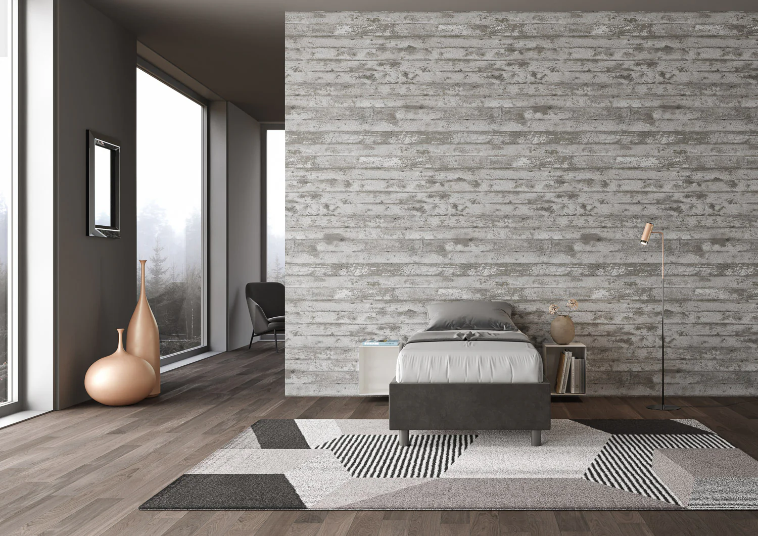 Letto singolo contenitore imbottito 90x210 microfibra Azelia - Image 66