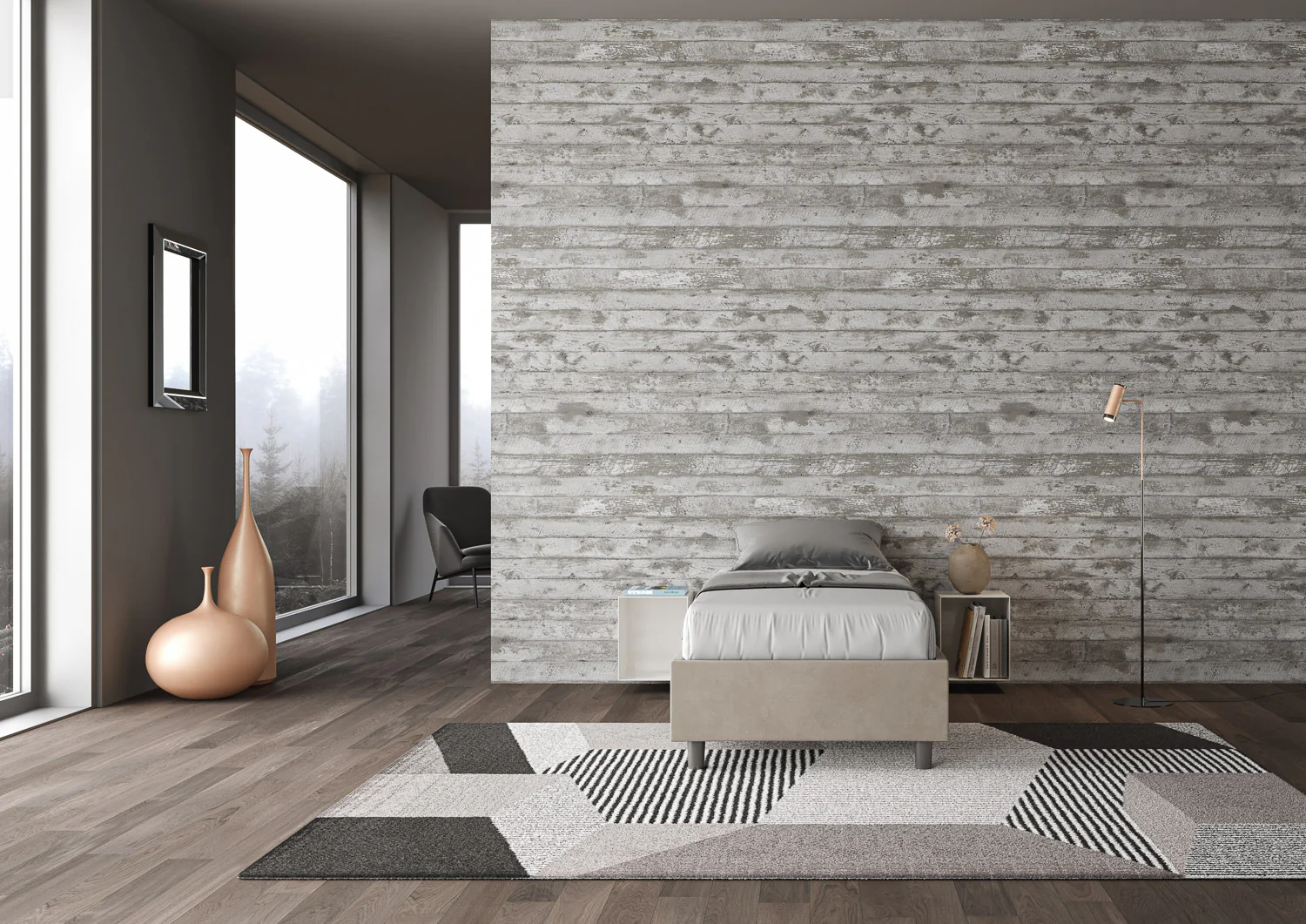 Letto singolo contenitore imbottito 90x210 microfibra Azelia - Image 8