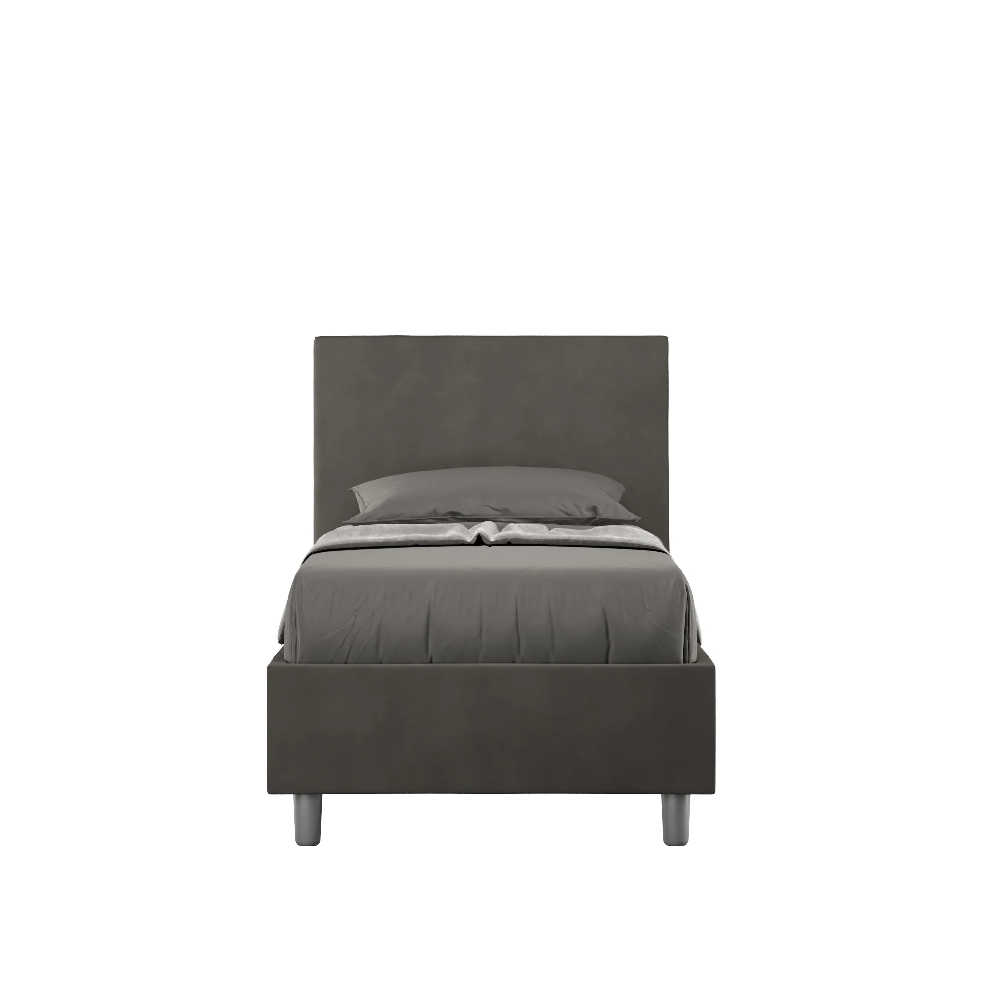 Letto singolo contenitore imbottito microfibra Adele