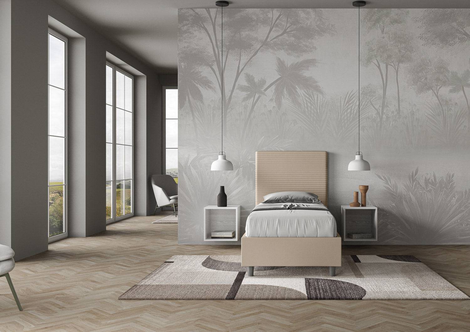 Letto singolo contenitore imbottito similpelle Focus 90x200 - Image 8