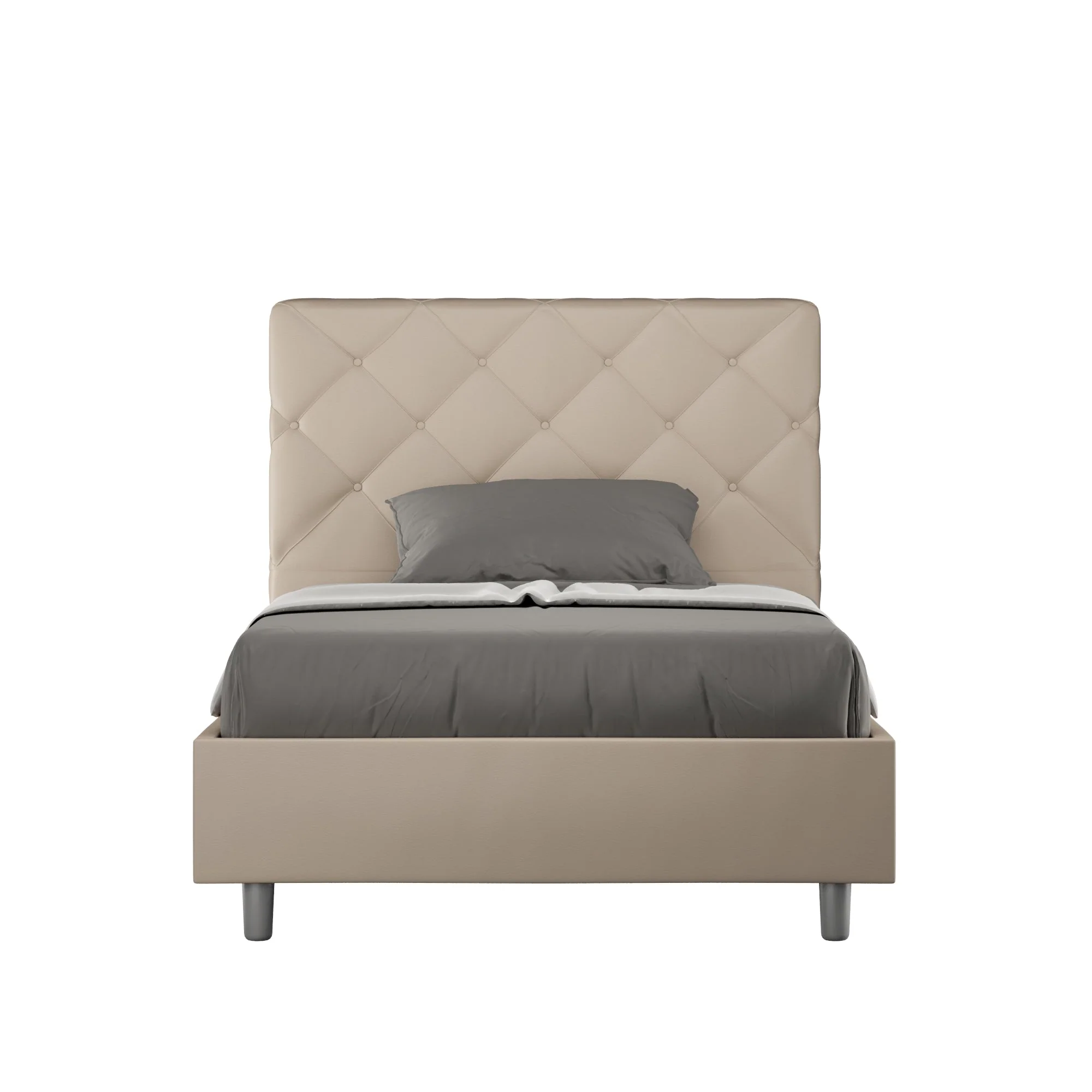 Letto singolo contenitore imbottito similpelle Priya - Image 20