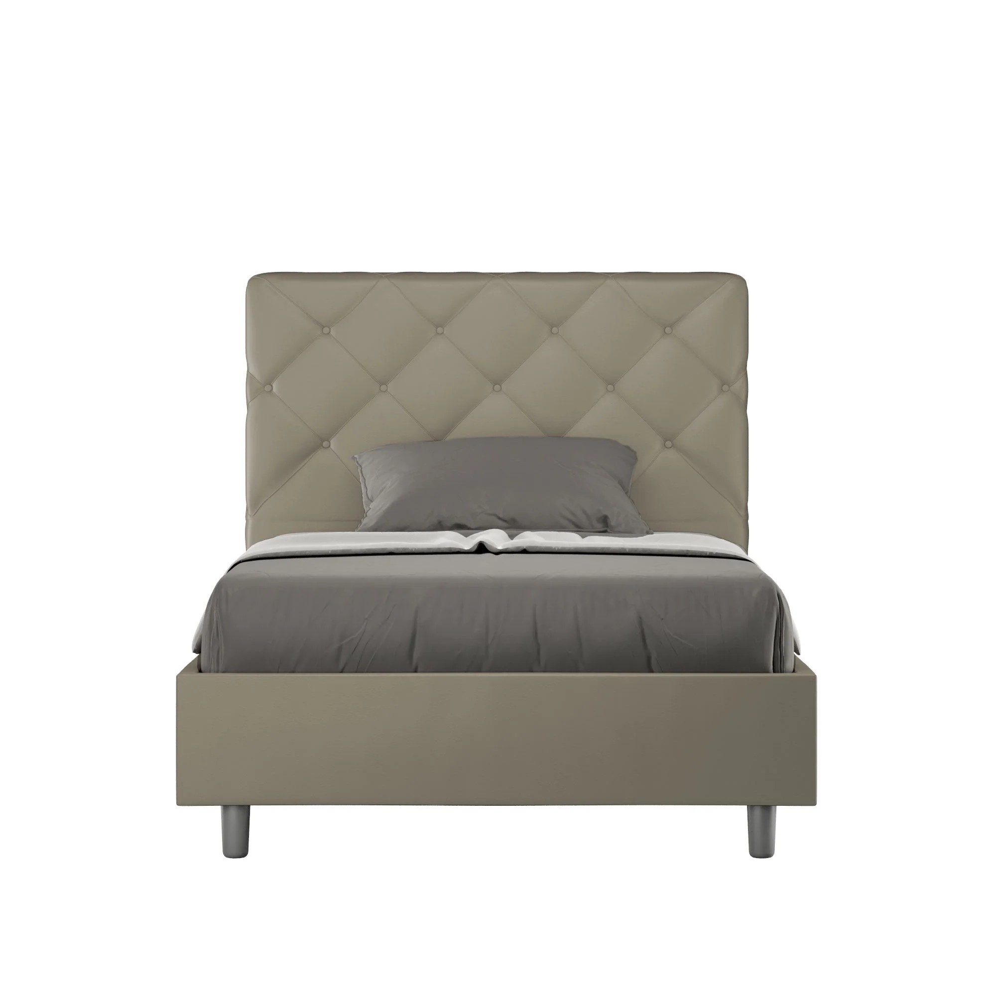 Letto singolo contenitore imbottito similpelle Priya - Image 28