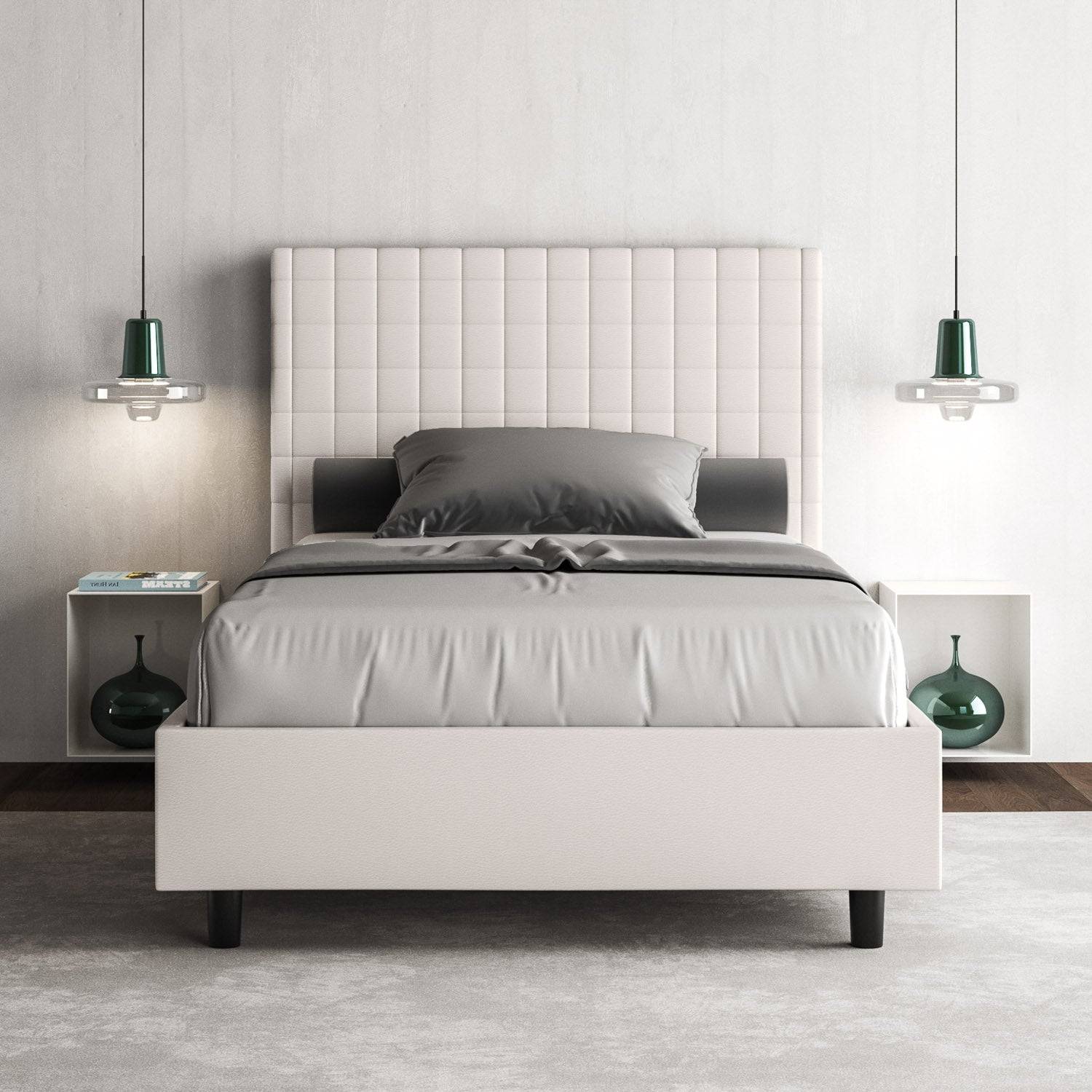 Letto singolo contenitore imbottito similpelle Sunny - Image 11