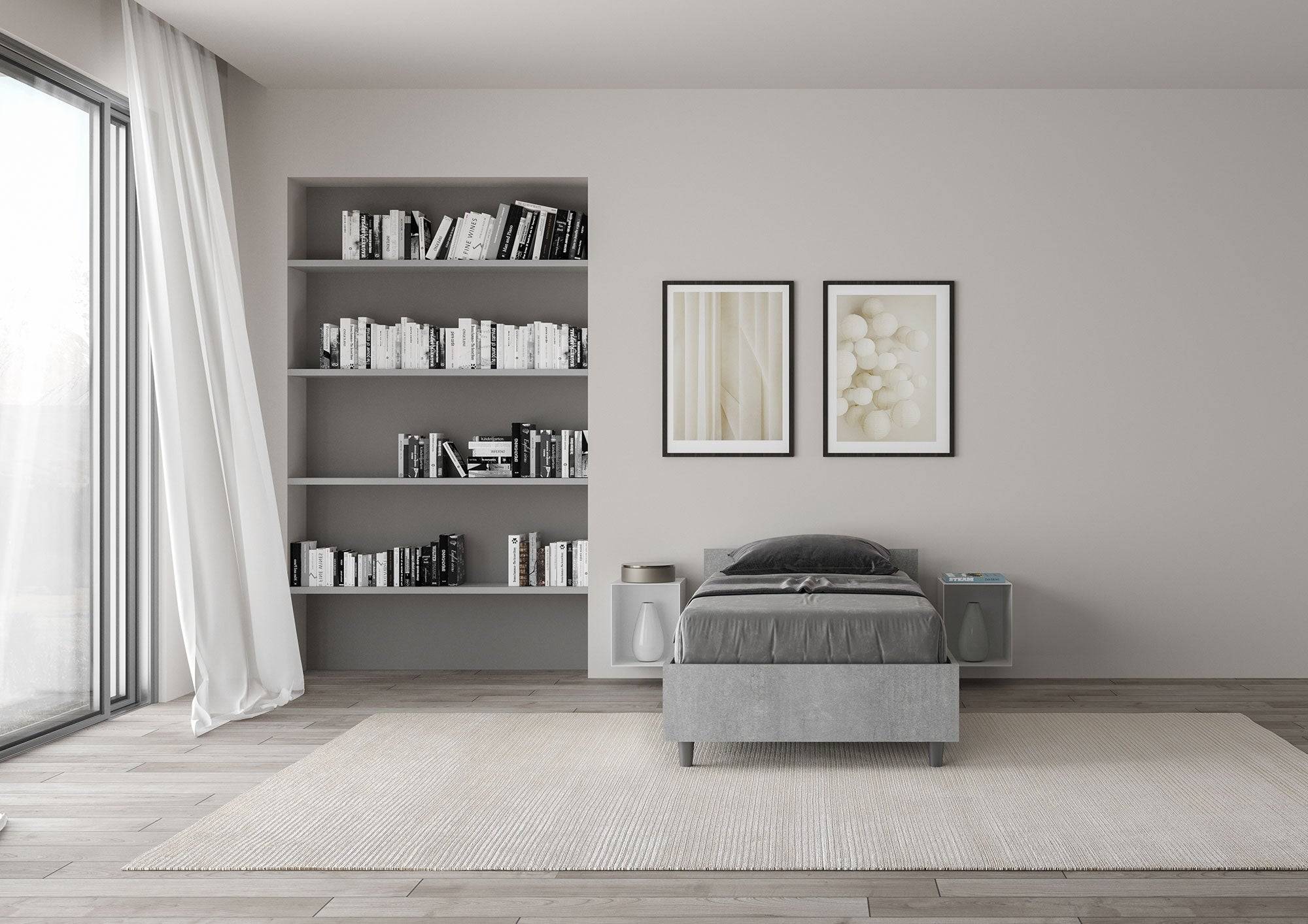 Letto Singolo 80x190 Nuamo con Rete Contenitore e Design Essenziale - Image 13
