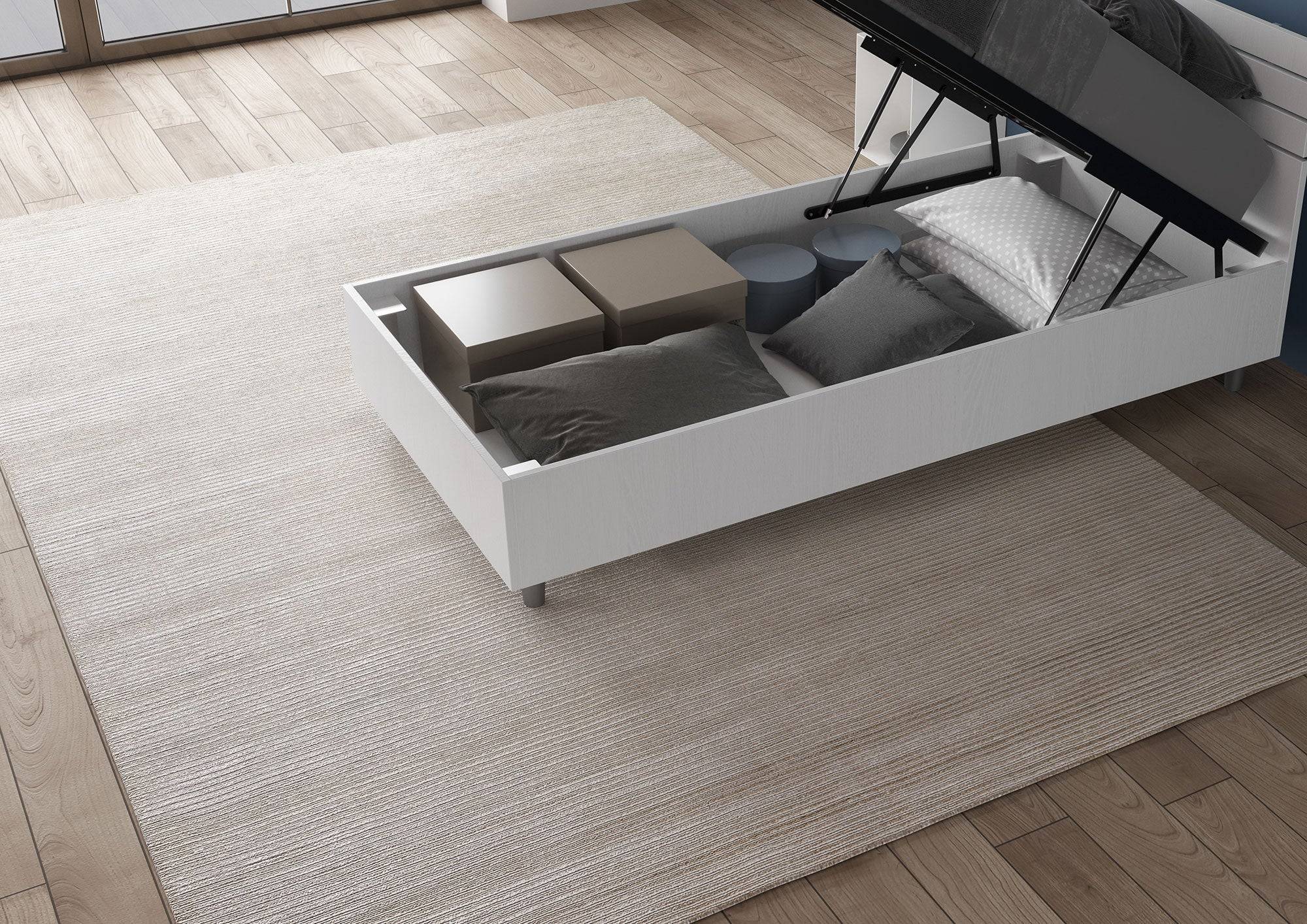 Letto Singolo 80x190 Nuamo con Rete Contenitore e Design Essenziale - Image 15