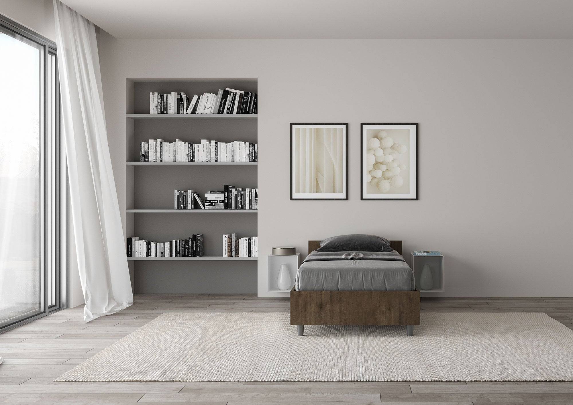 Letto Singolo 80x190 Nuamo con Rete Contenitore e Design Essenziale - Image 7