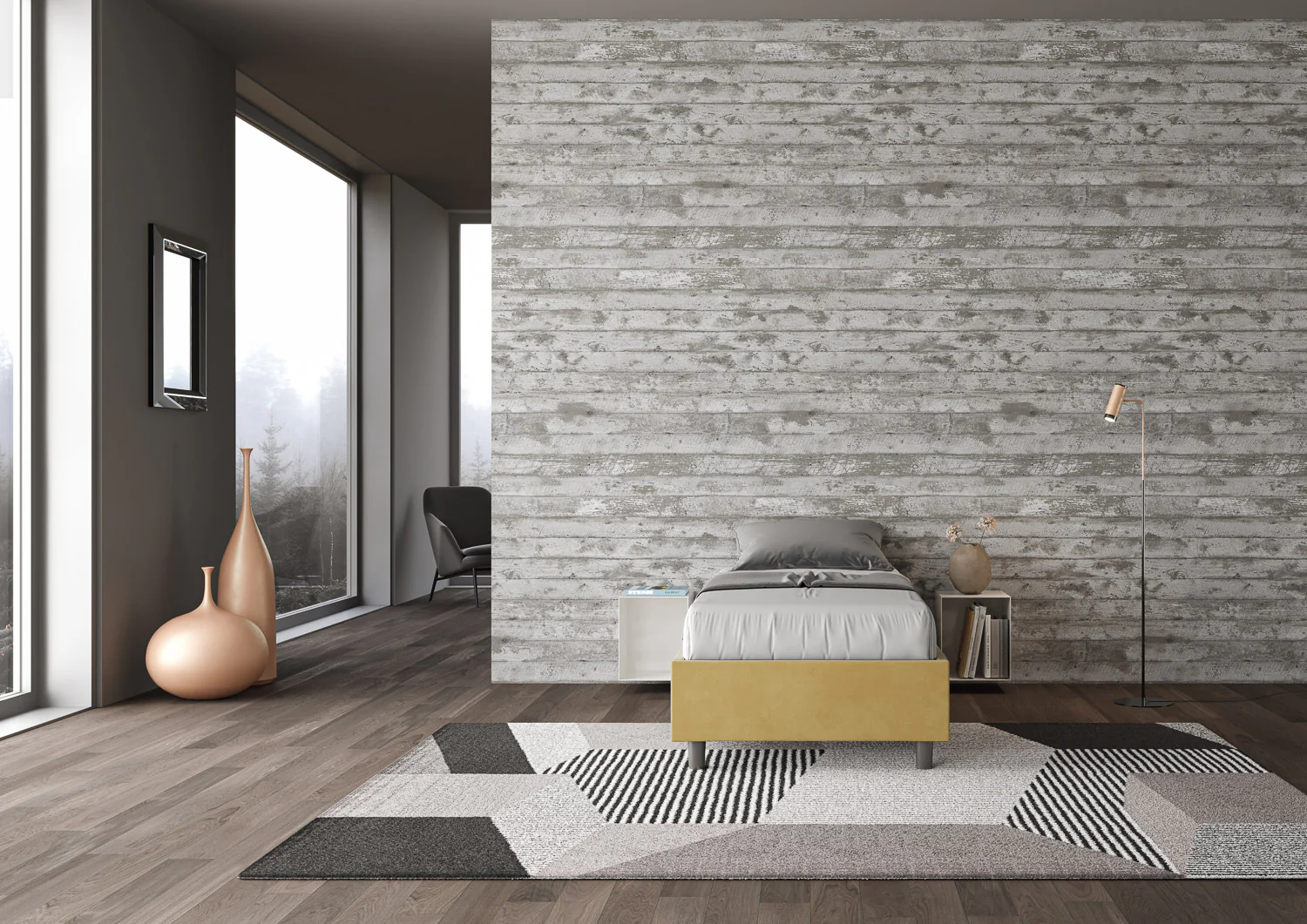 Letto singolo imbottito 80x190 microfibra Azelia senza rete, con rete e contenitore - Image 12