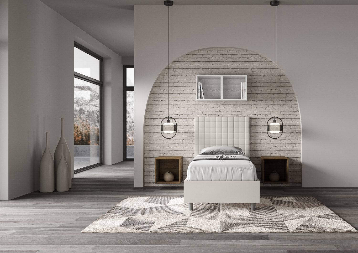 Letto Singolo 80x190 Sunny in Similpelle con Contenitore - L.95xP.210 H.122 cm, Made in Italy - Image 15