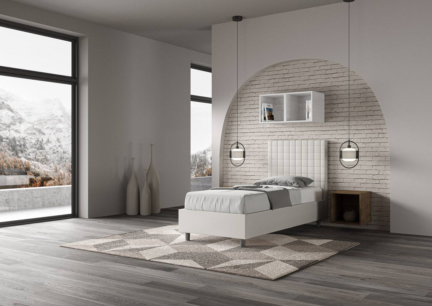 Letto Singolo 80x190 Sunny in Similpelle con Contenitore - L.95xP.210 H.122 cm, Made in Italy - Image 16