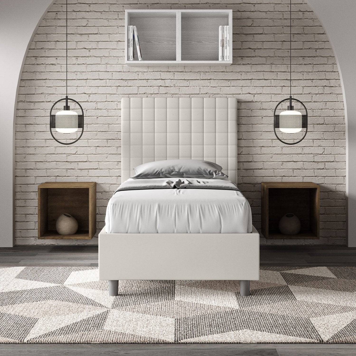 Letto Singolo 80x190 Sunny in Similpelle con Contenitore - L.95xP.210 H.122 cm, Made in Italy - Image 26