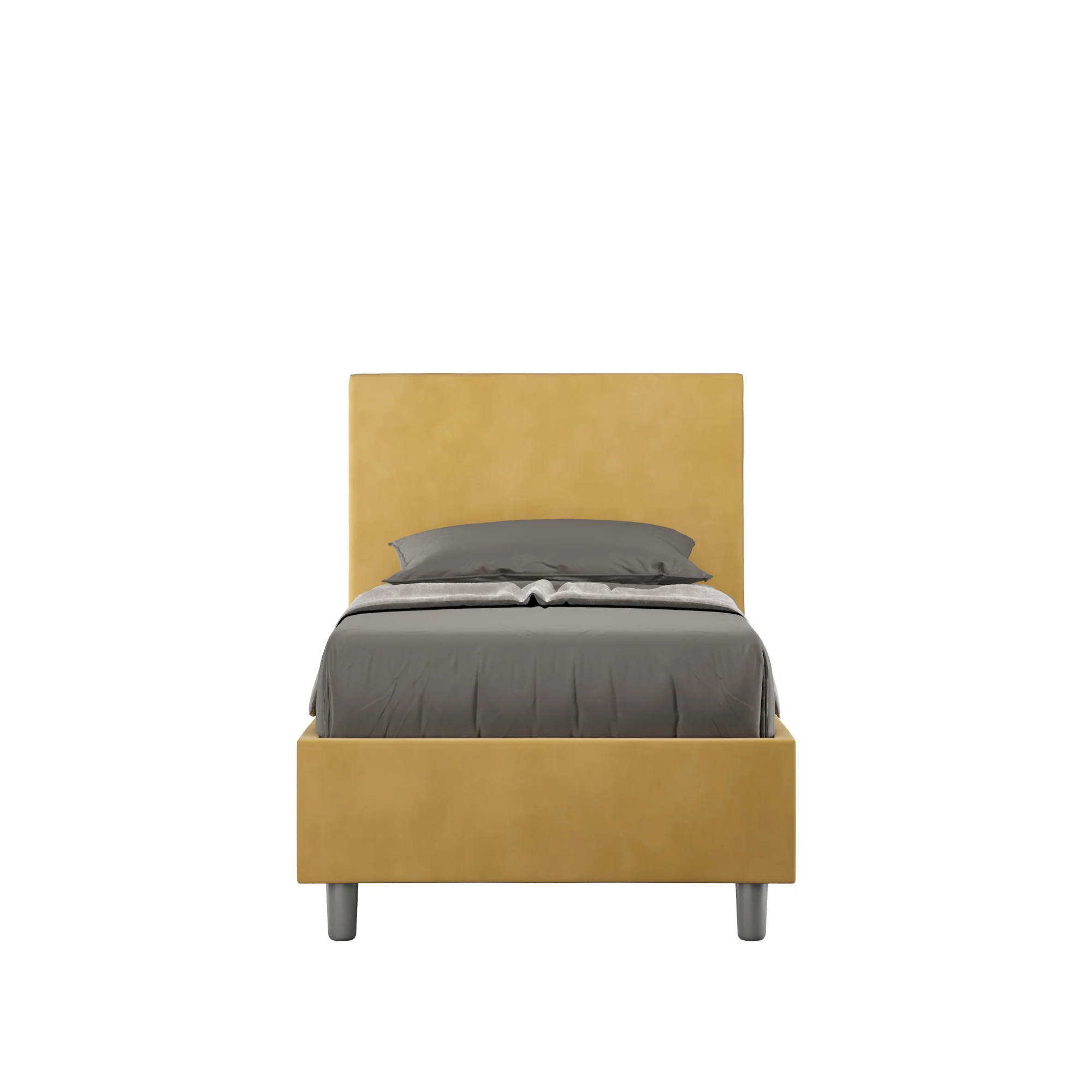 Letto singolo imbottito 80x200 microfibra Adele senza rete, con rete e contenitore - Image 13