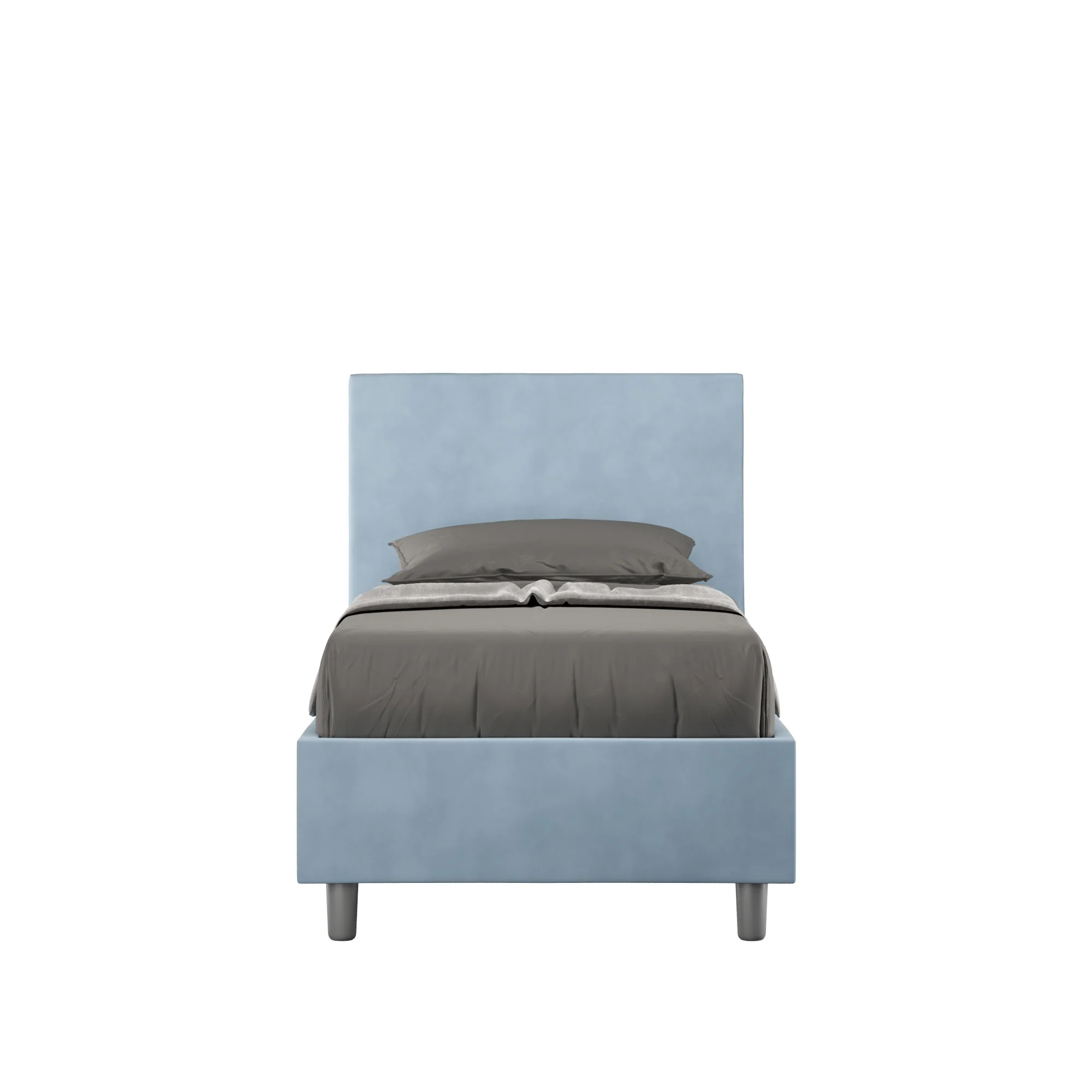 Letto singolo imbottito 80x200 microfibra Adele senza rete, con rete e contenitore - Image 14