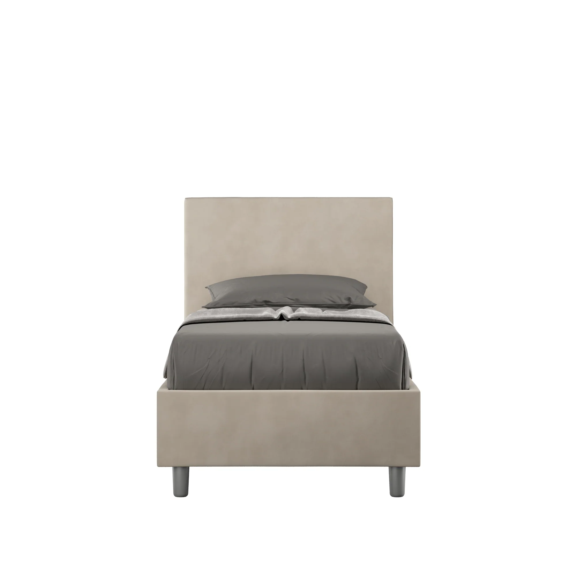 Letto singolo imbottito 80x200 microfibra Adele senza rete, con rete e contenitore - Image 16