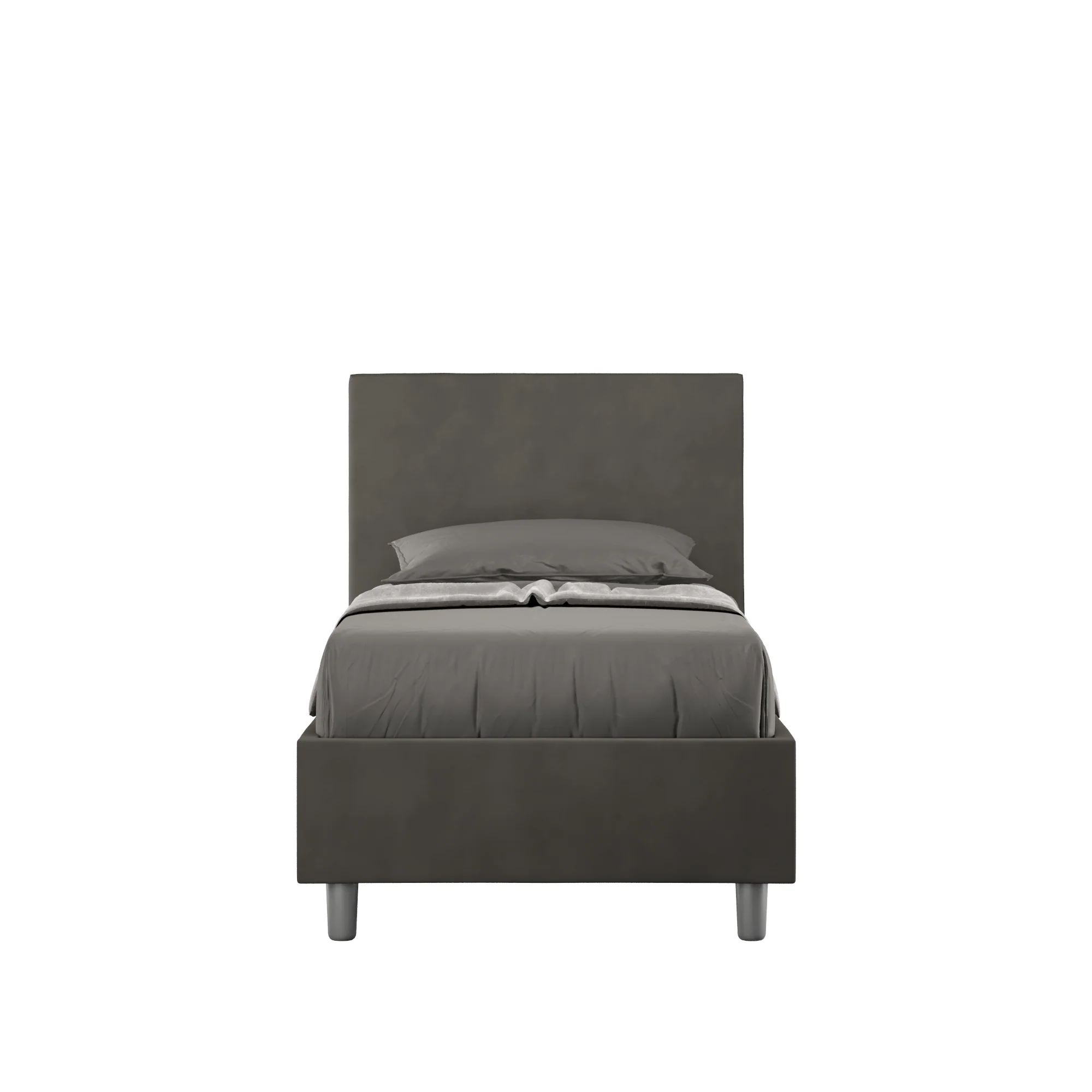 Letto singolo imbottito 80x200 microfibra Adele senza rete, con rete e contenitore - Image 17