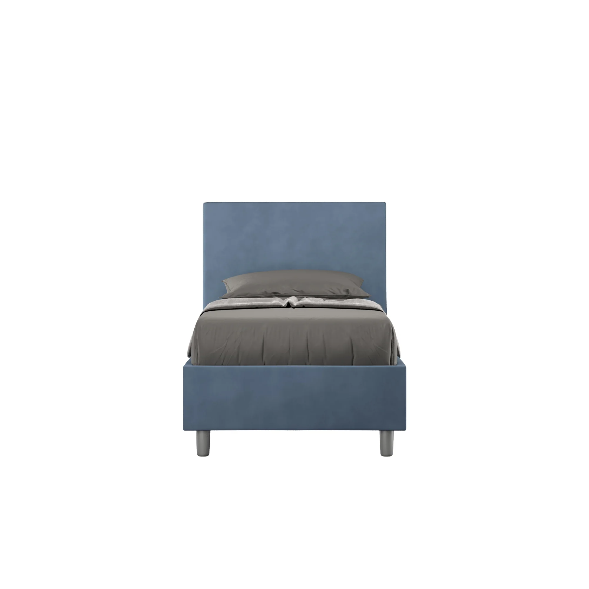 Letto singolo imbottito 80x200 microfibra Adele senza rete, con rete e contenitore - Image 9