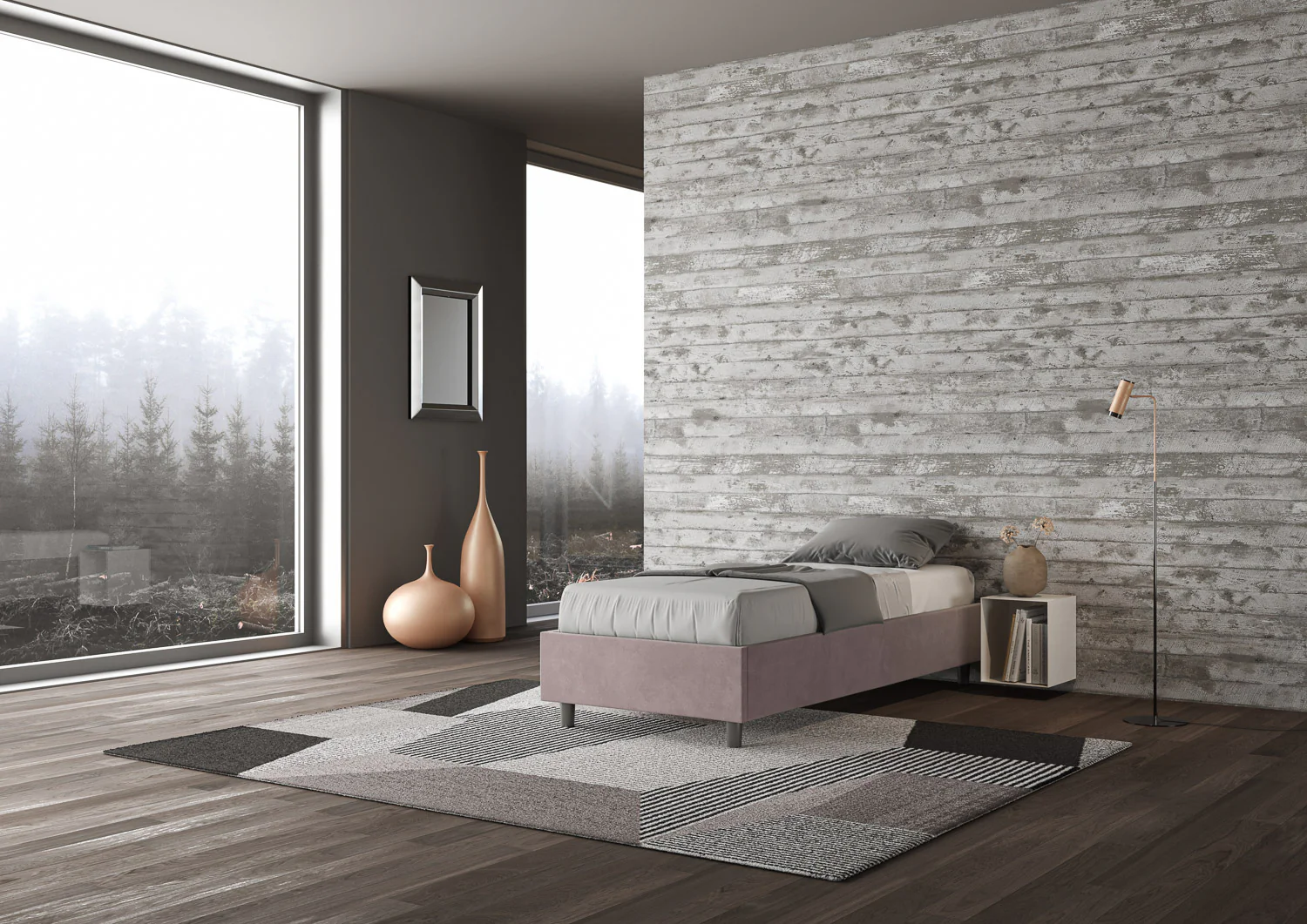 Letto singolo 80x200 imbottito senza testiera, con rete o contenitore - Image 32