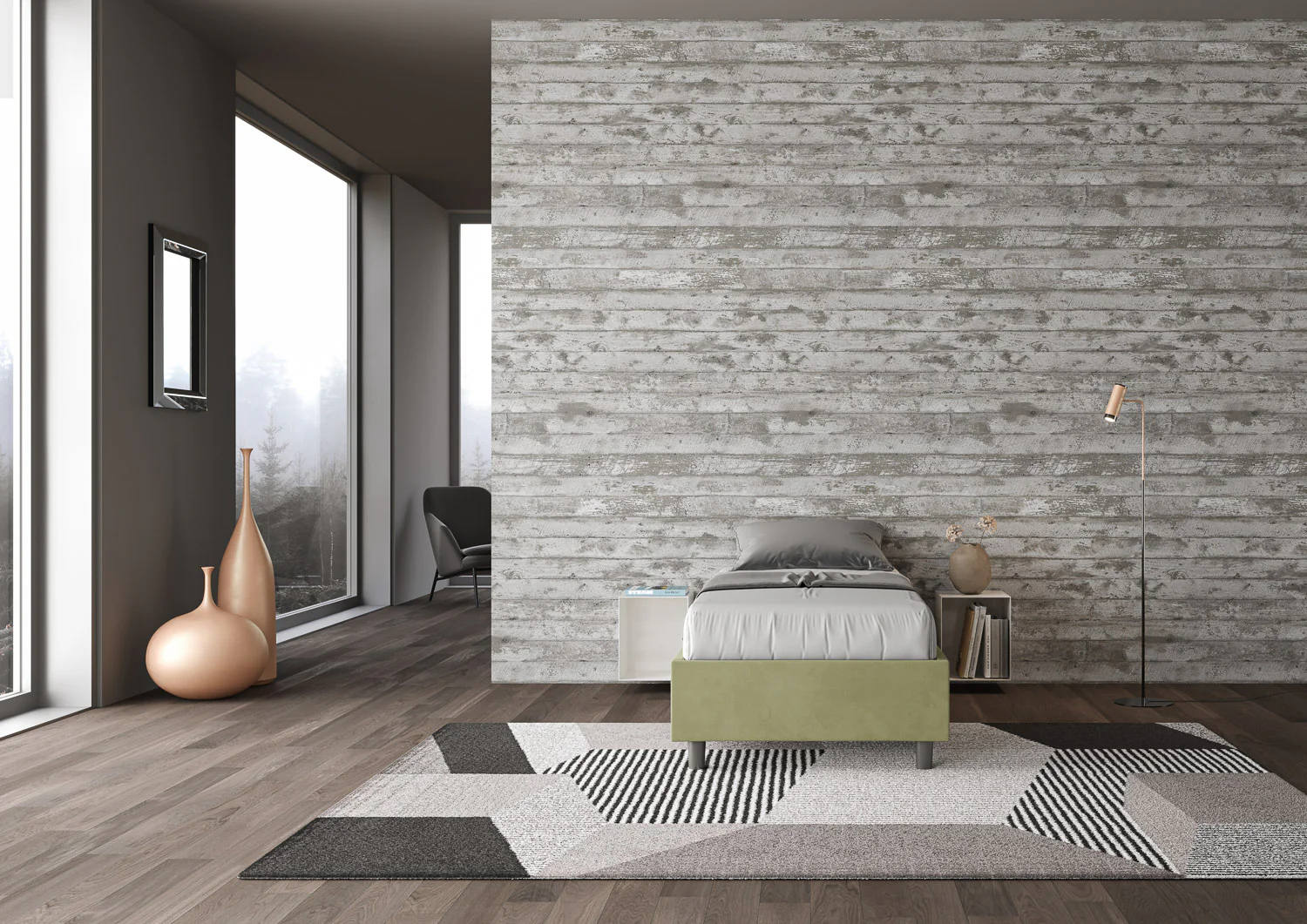 Letto singolo 80x200 imbottito senza testiera, con rete o contenitore - Image 64