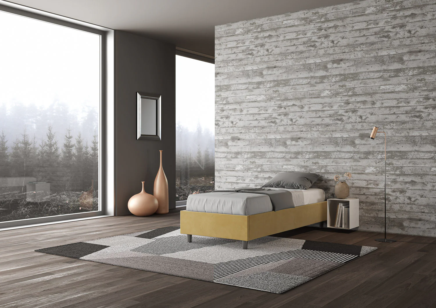 Letto singolo 80x200 imbottito senza testiera, con rete o contenitore - Image 75