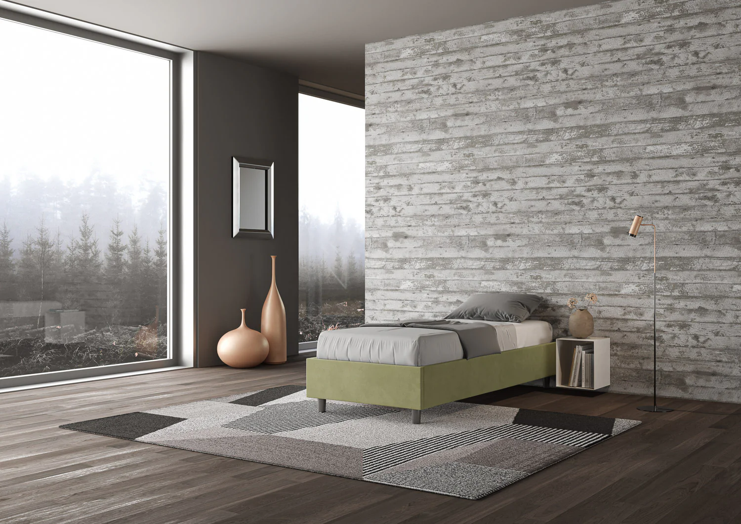 Letto singolo 80x200 imbottito senza testiera, con rete o contenitore - Image 8