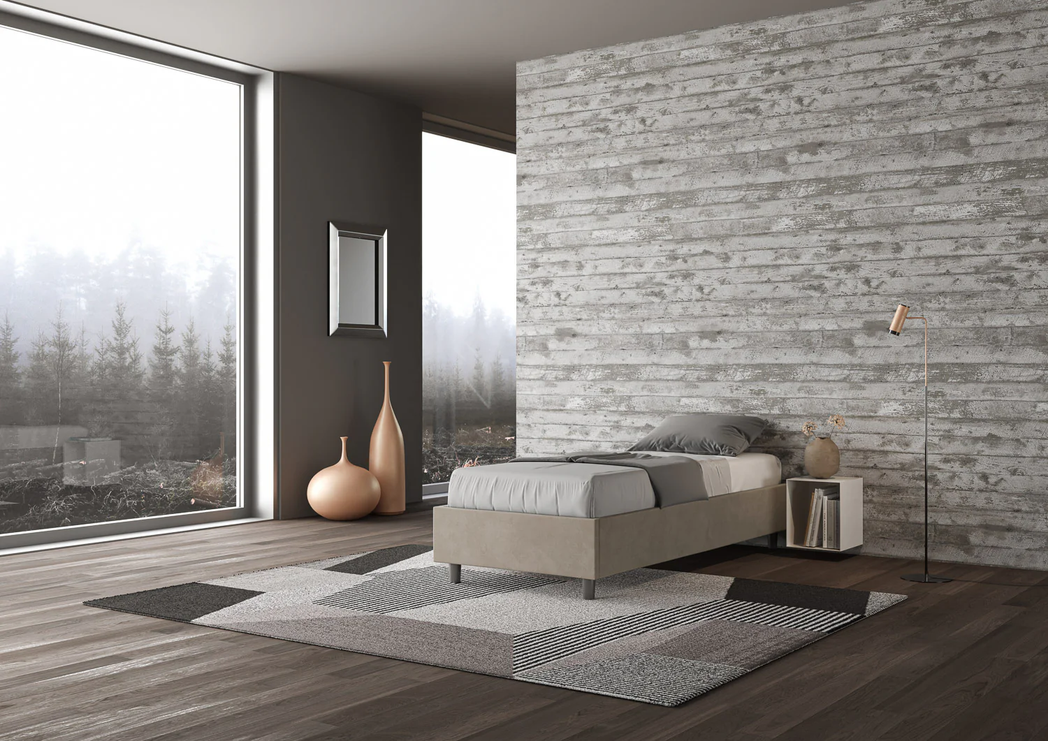 Letto singolo 80x200 imbottito senza testiera, con rete o contenitore - Image 85