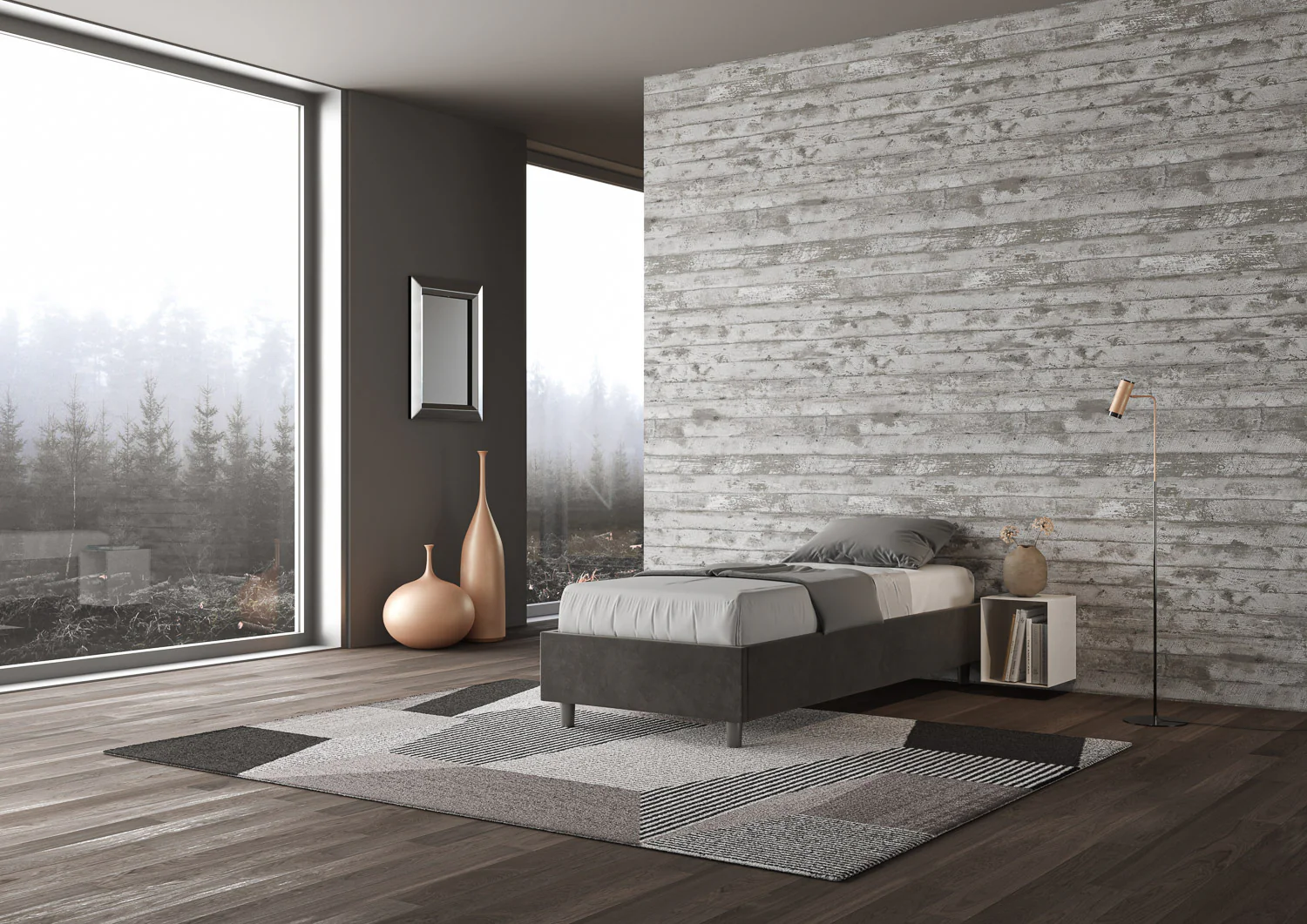 Letto singolo 80x200 imbottito senza testiera, con rete o contenitore - Image 90