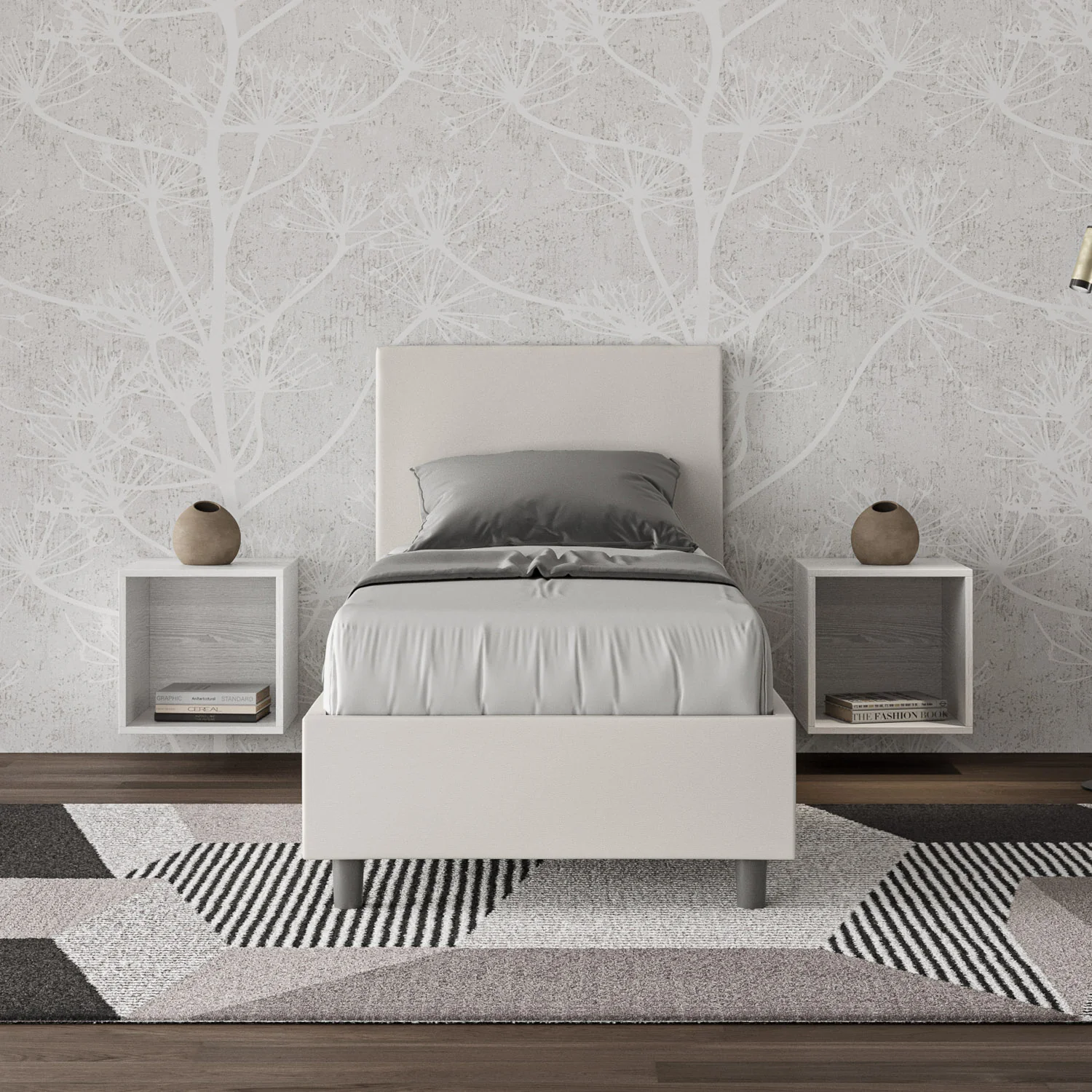 Letto singolo imbottito 80x210 similpelle Adele senza rete e contenitore - Image 2