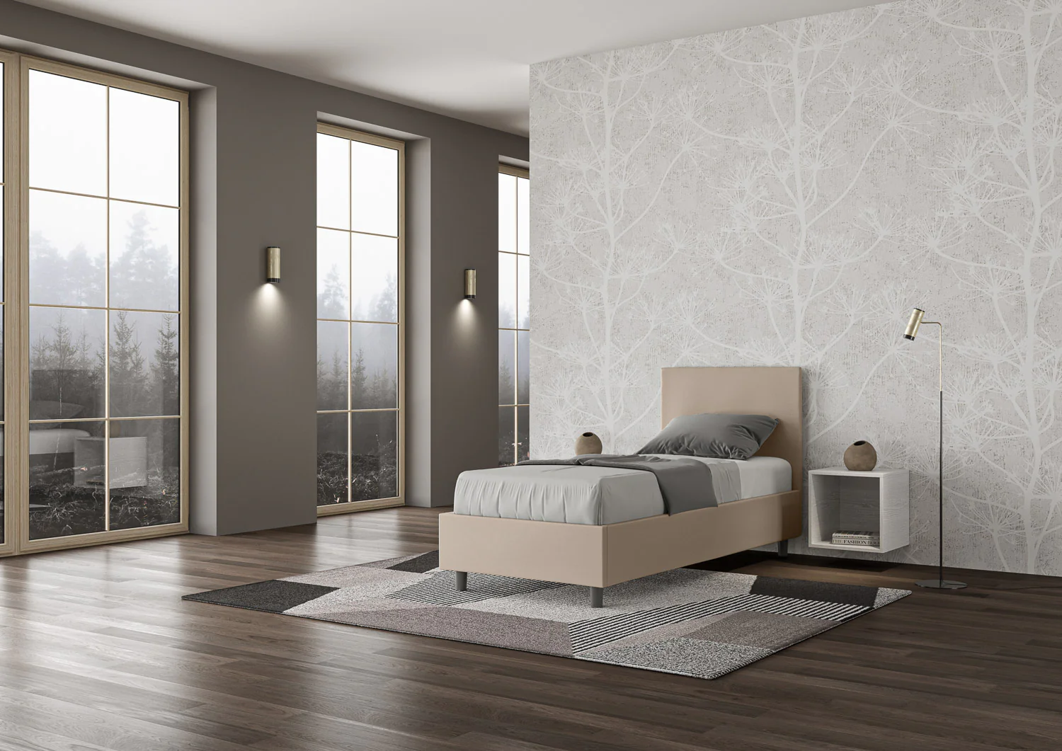 Letto singolo imbottito 80x210 similpelle Adele senza rete e contenitore - Image 7