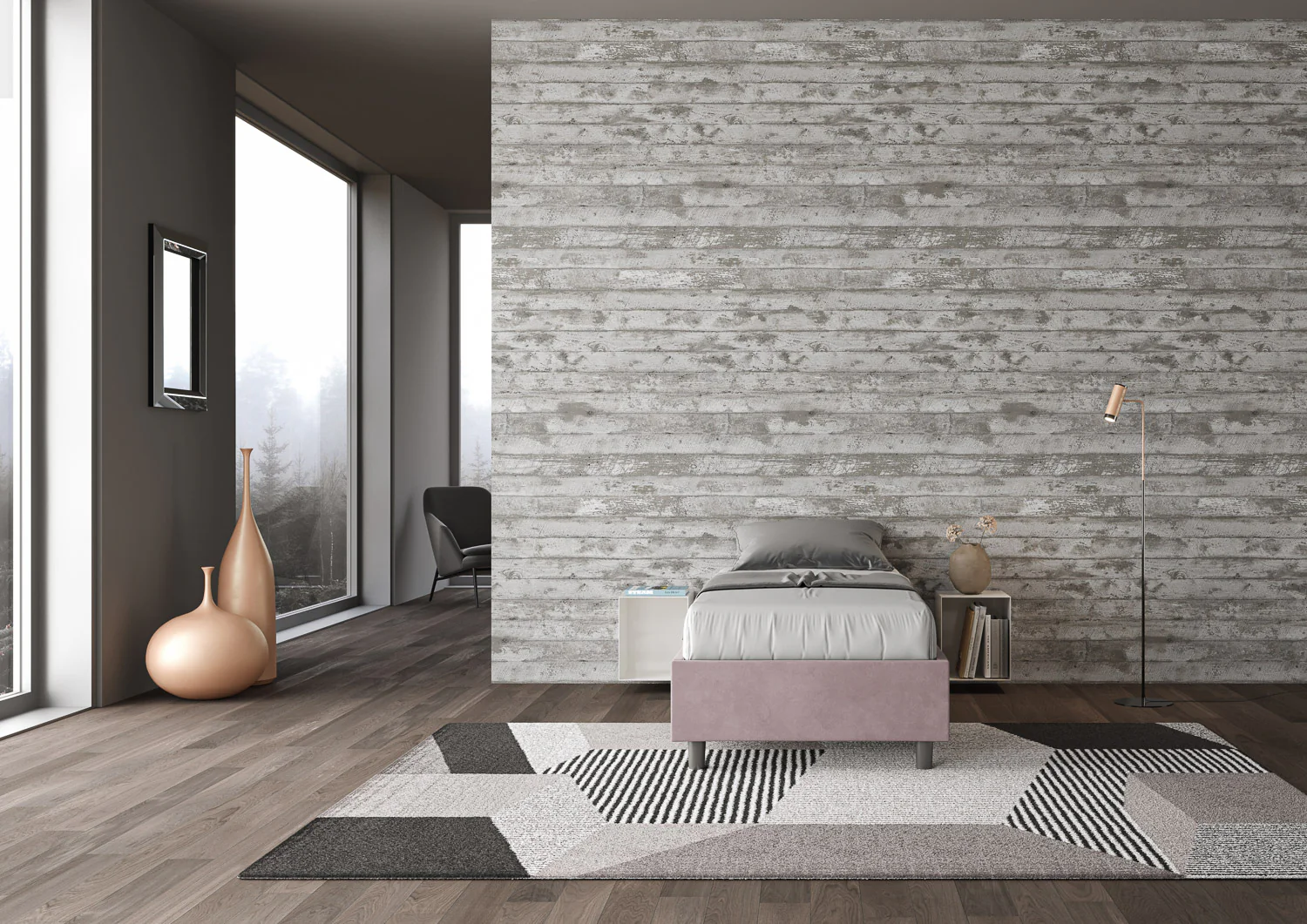 Letto singolo imbottito 90x190 microfibra Azelia con e senza rete e contenitore - Image 11