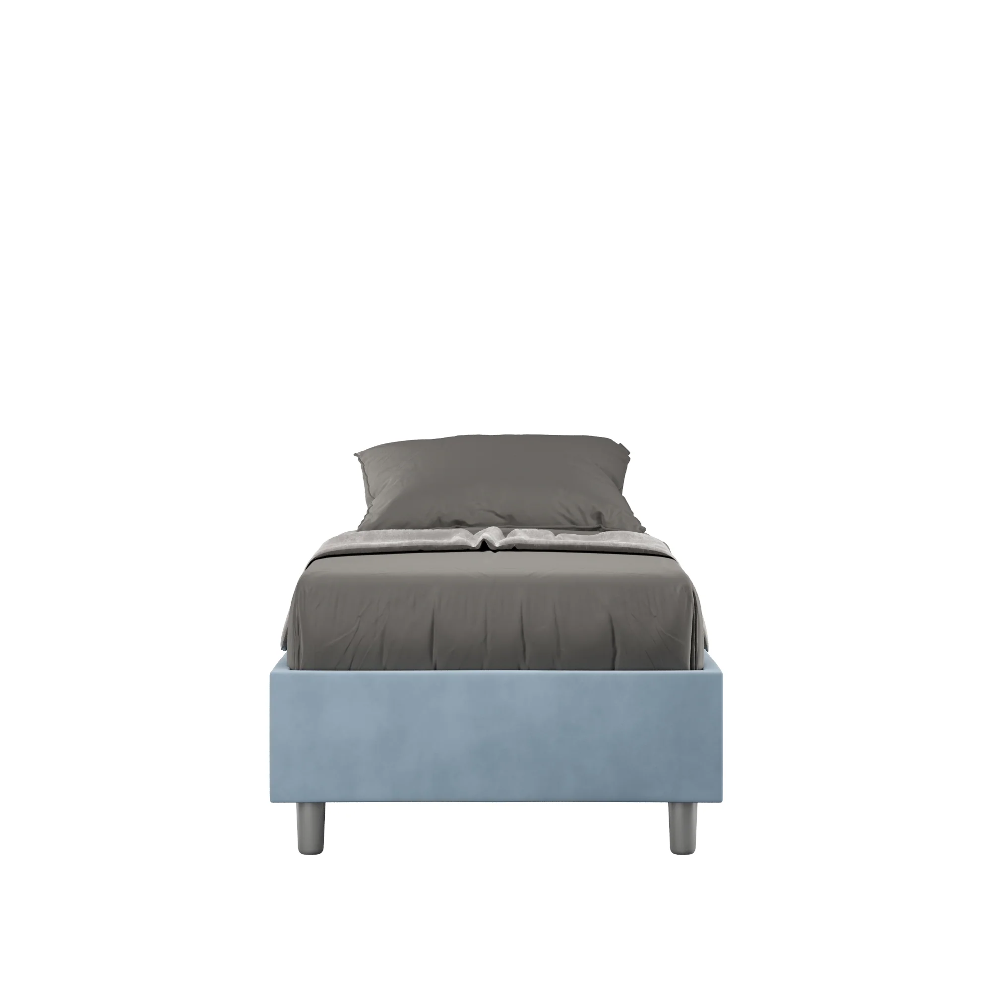 Letto singolo imbottito 90x190 microfibra Azelia con e senza rete e contenitore - Image 29