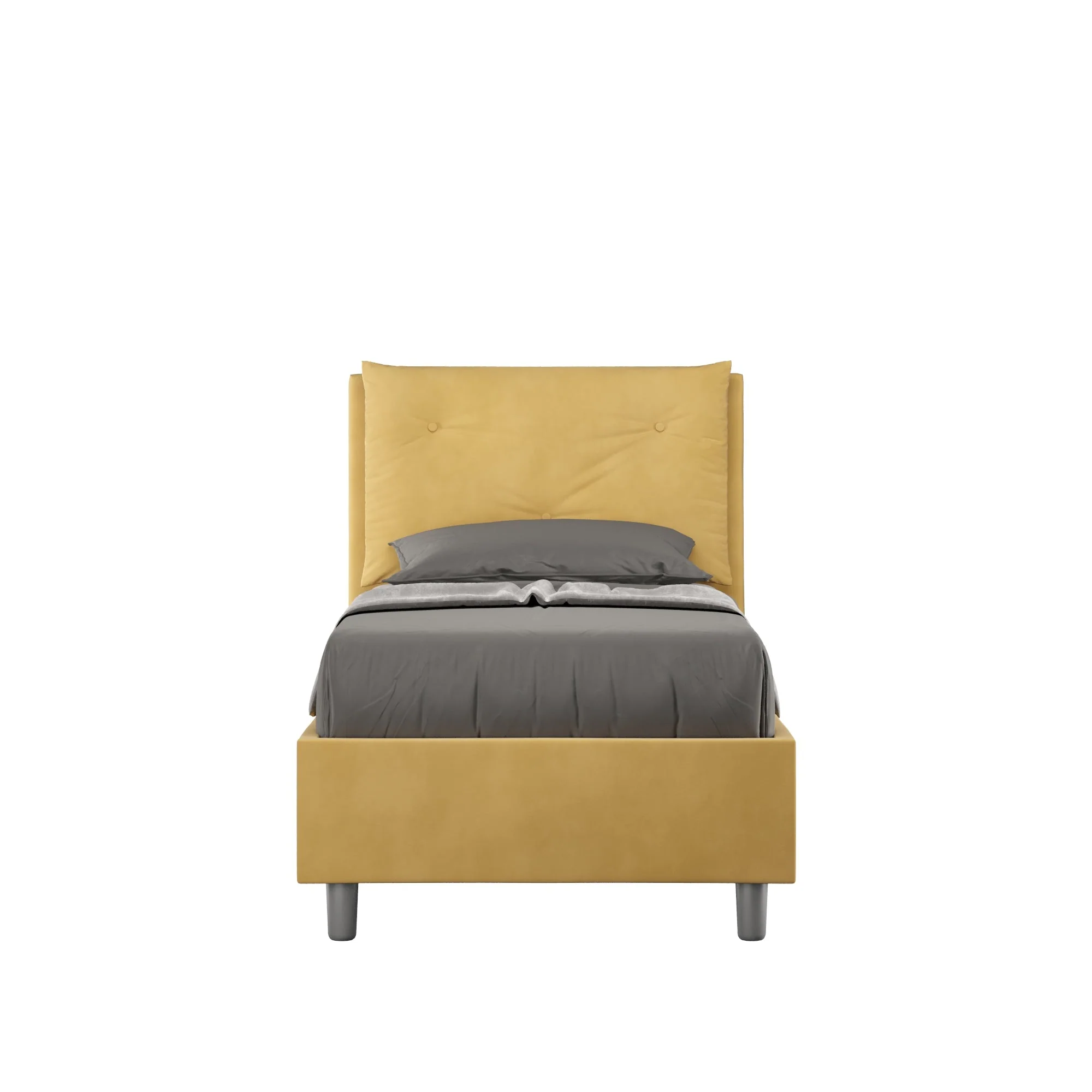 Letto singolo imbottito 90x210 microfibra Appia con o senza rete e contenitore - Image 13