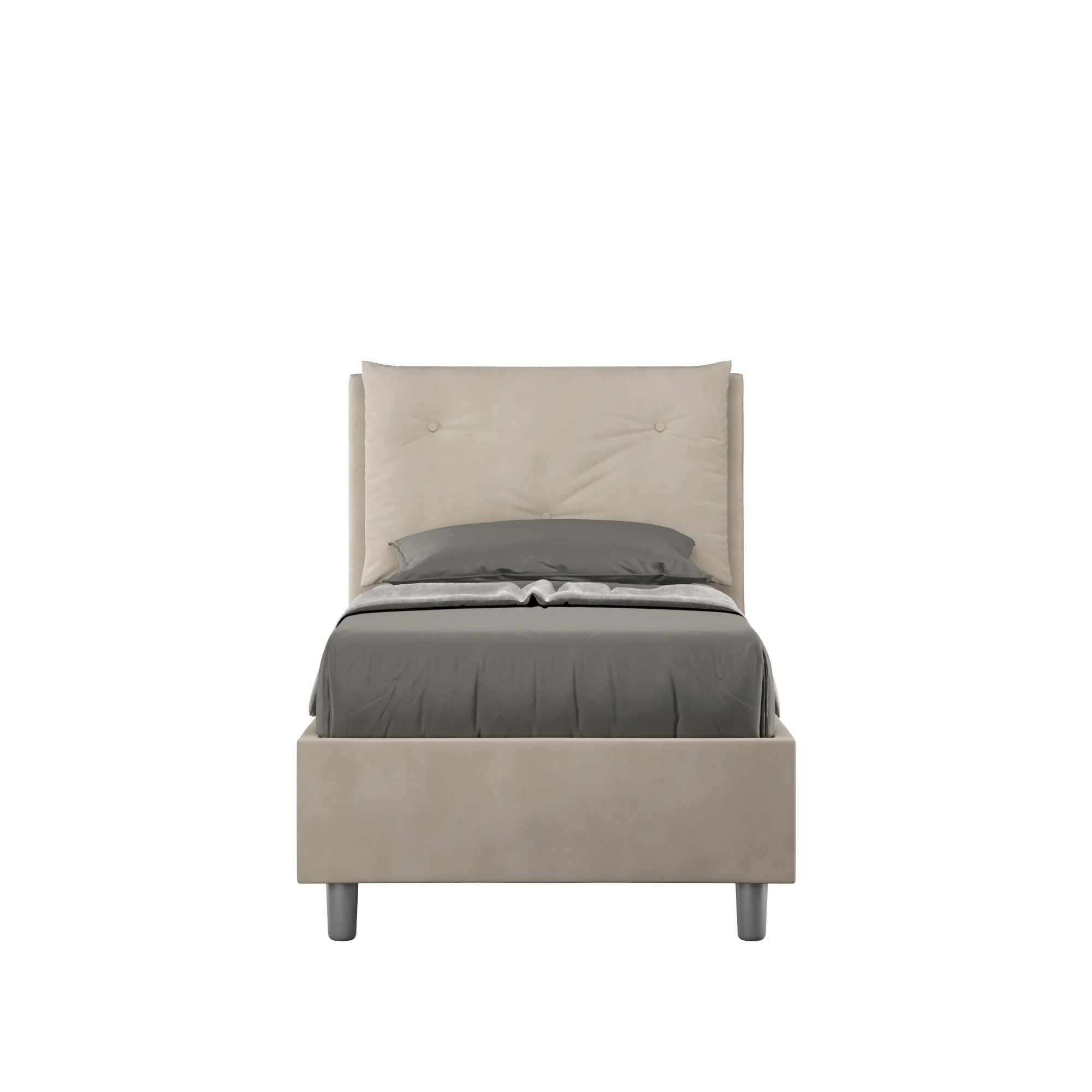 Letto singolo imbottito 90x210 microfibra Appia con o senza rete e contenitore - Image 15