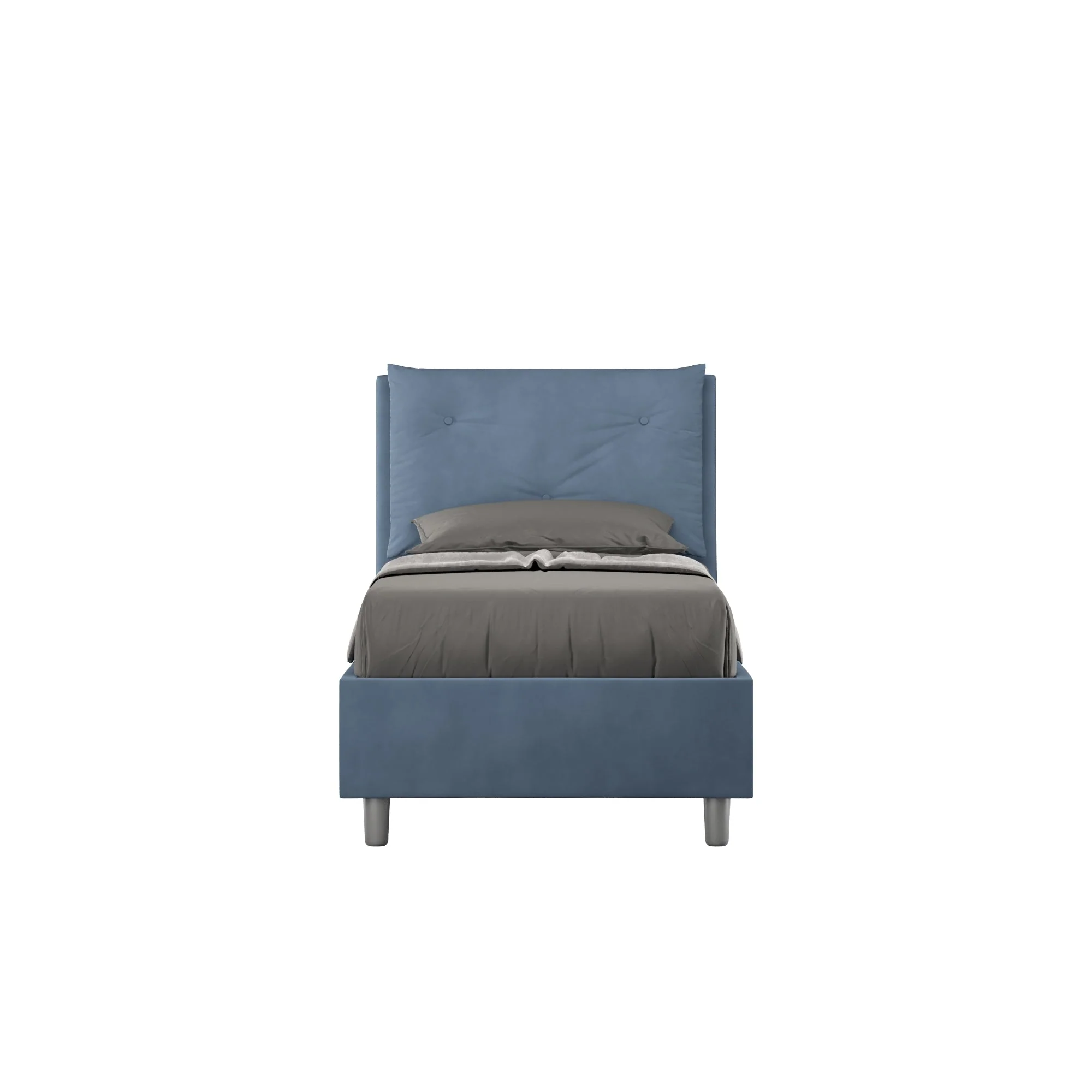 Letto singolo imbottito 90x210 microfibra Appia con o senza rete e contenitore - Image 5