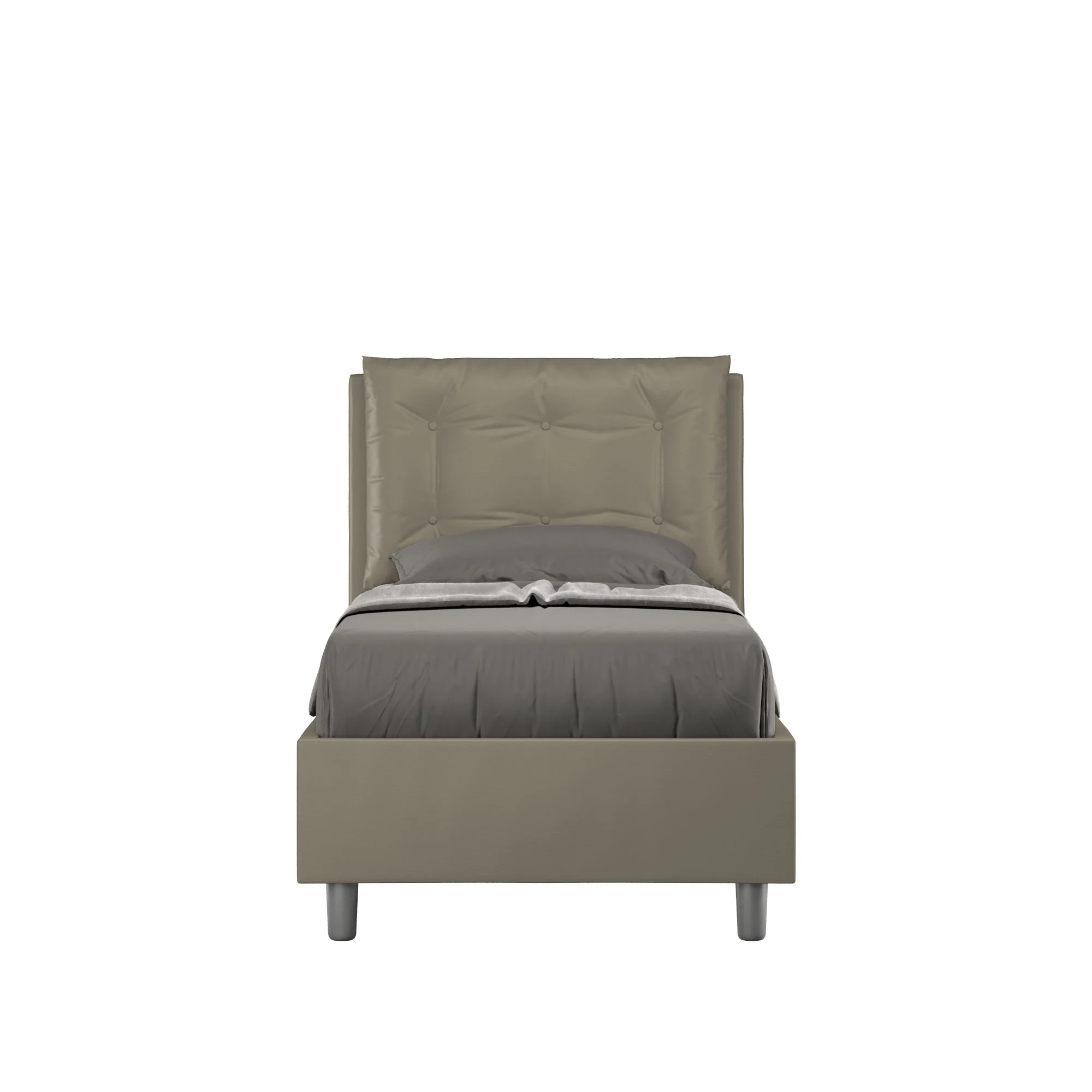 Letto singolo imbottito similpelle Annalisa con e senza rete e contenitore - Image 9