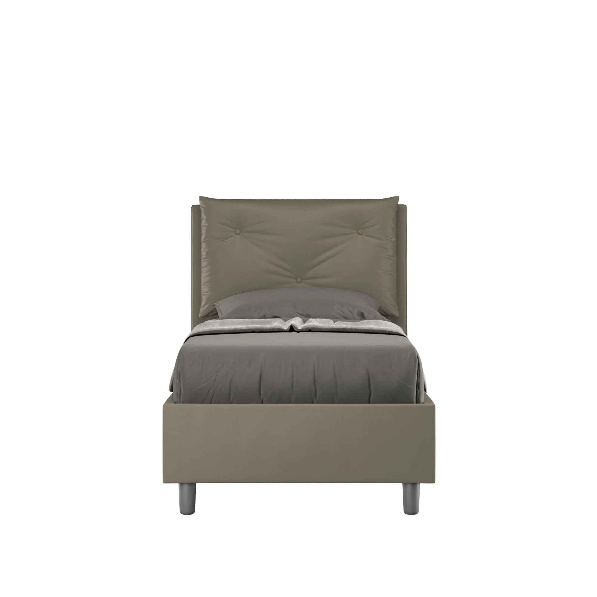 Letto singolo imbottito similpelle Appia 80x210 senza rete, con rete, contenitore - Image 7