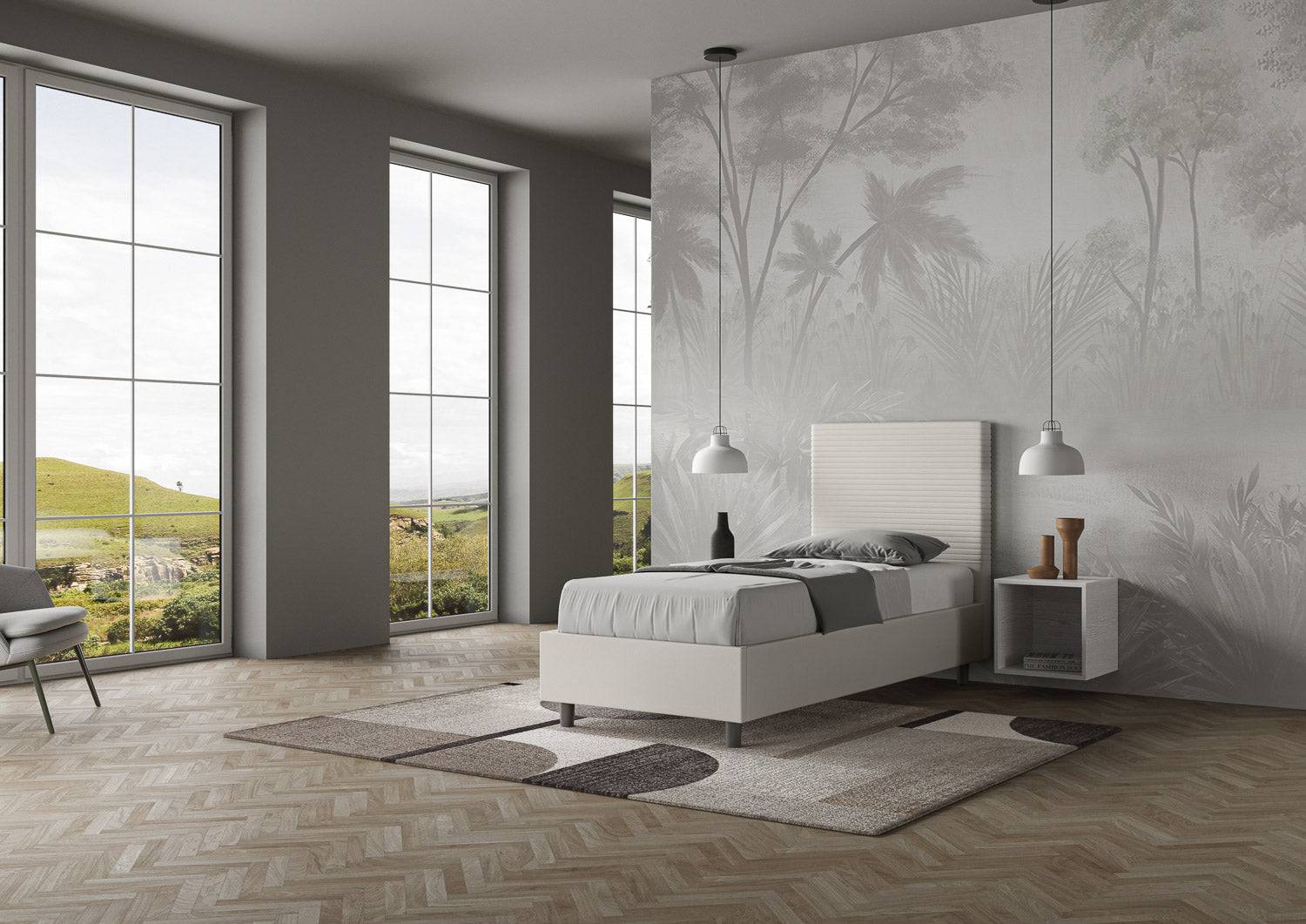 Letto singolo imbottito similpelle Focus - Image 16