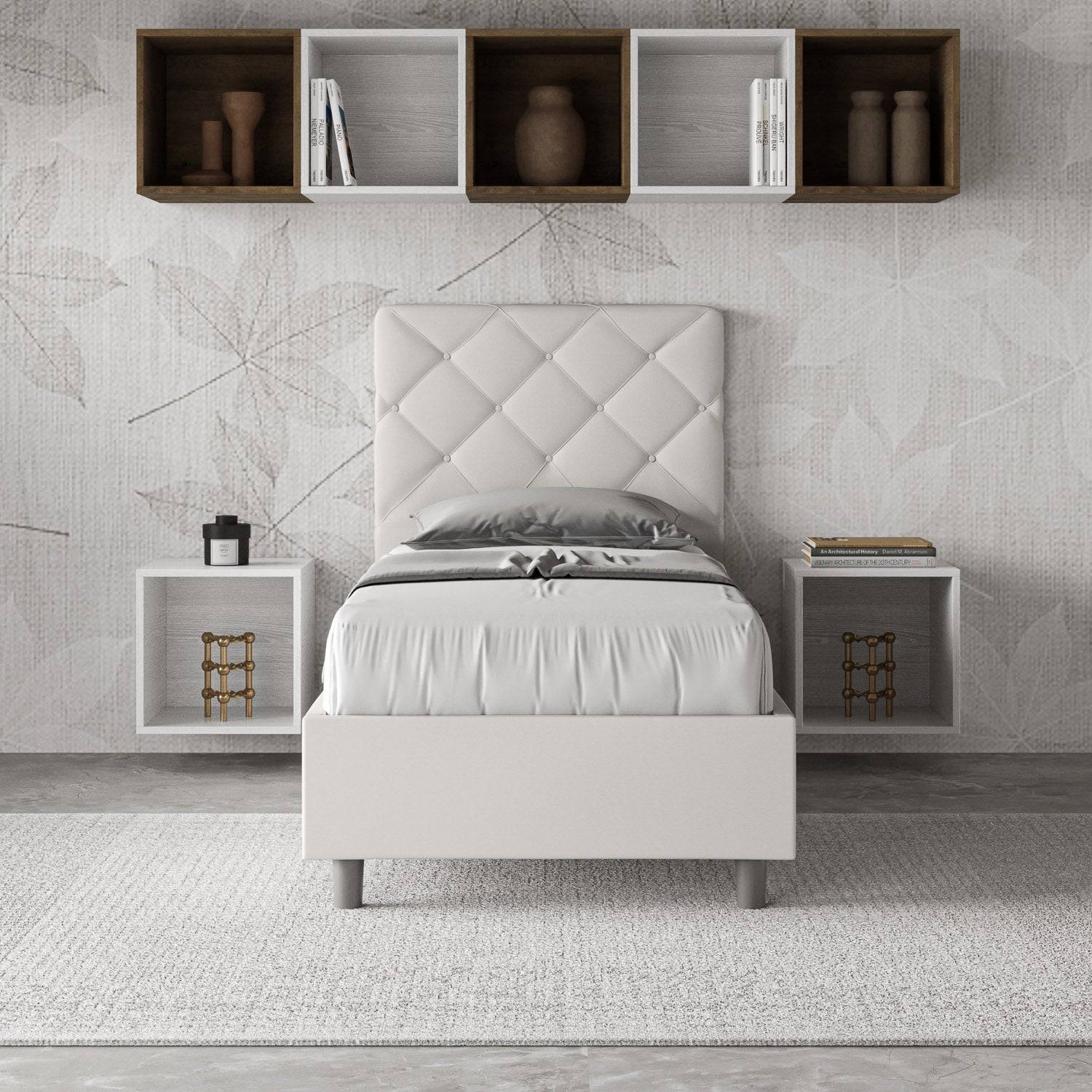 Letto singolo imbottito similpelle Priya - Image 2