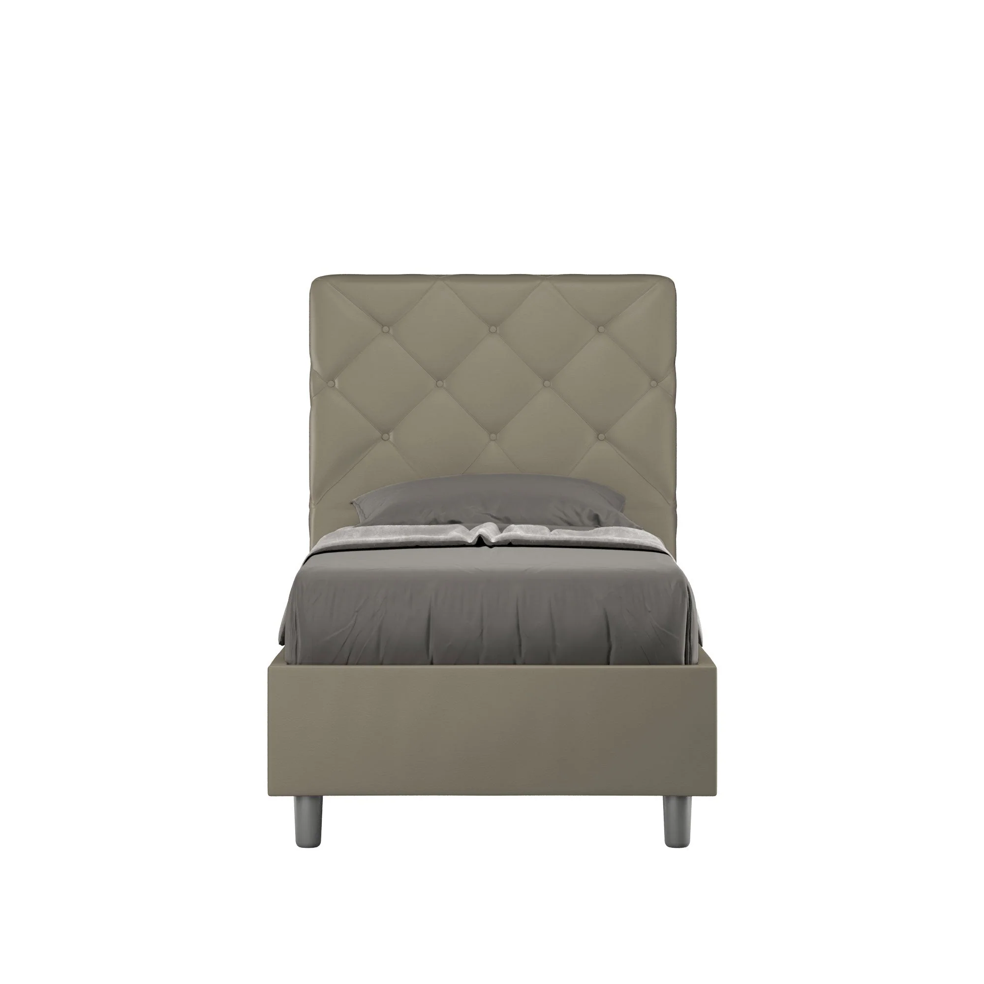 Letto singolo imbottito similpelle Priya con e senza rete e contenitore 80x200 - Image 9