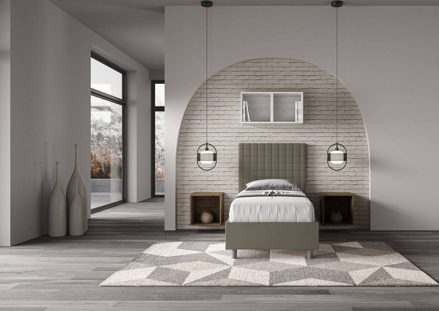 Letto singolo imbottito similpelle Sunny - Image 10
