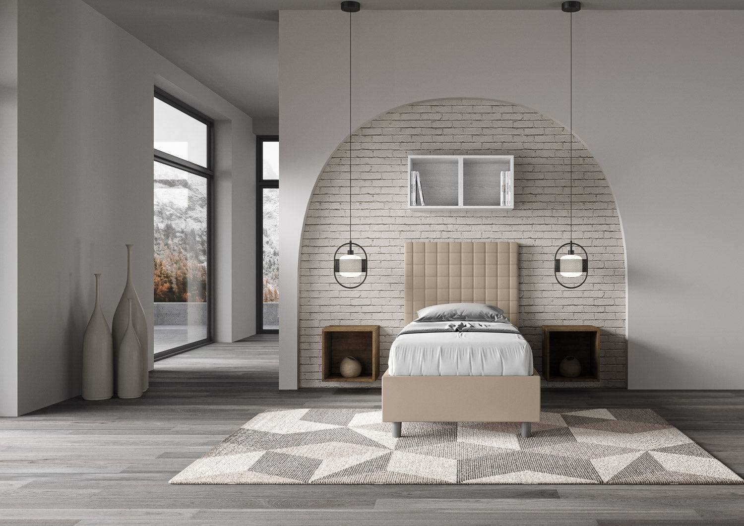 Letto singolo imbottito similpelle Sunny - Image 7