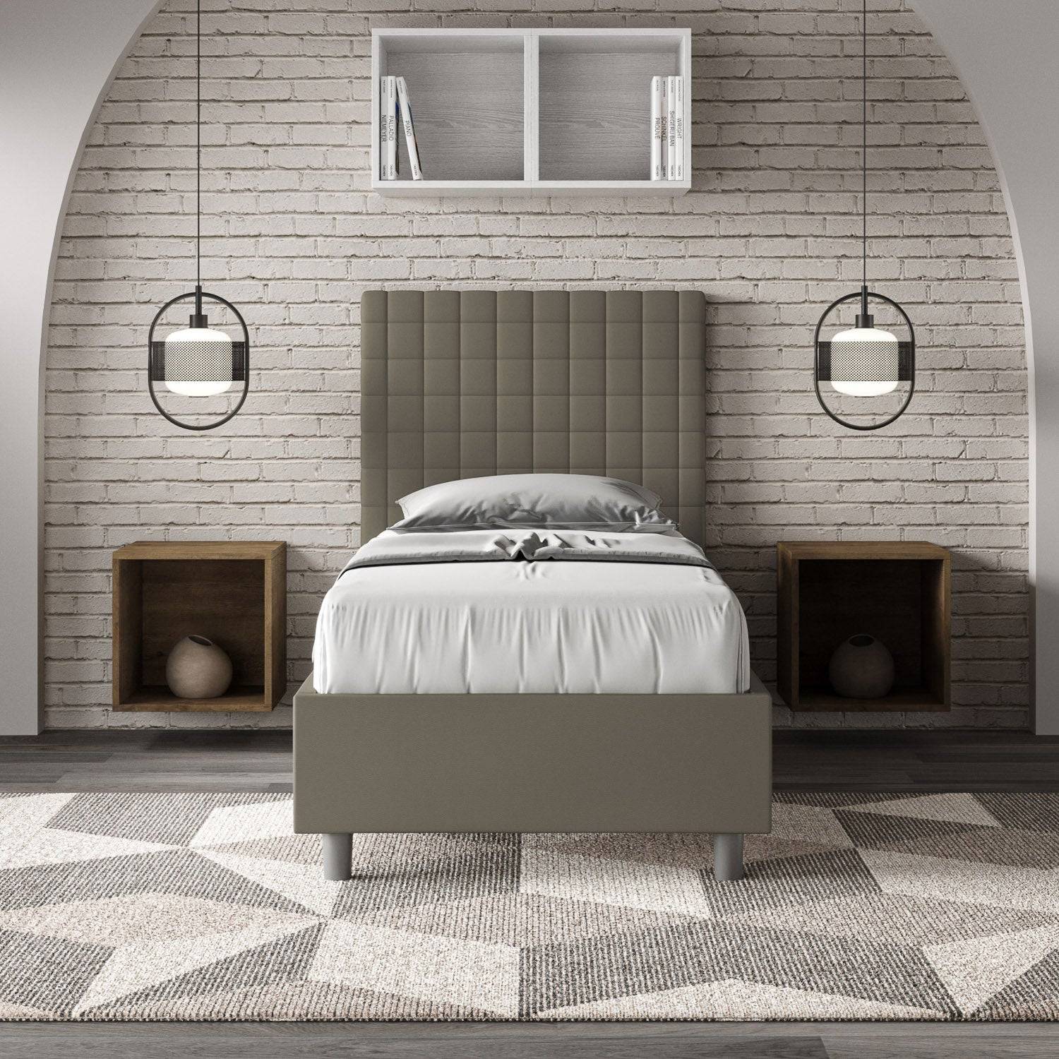Letto singolo imbottito similpelle Sunny - Image 9