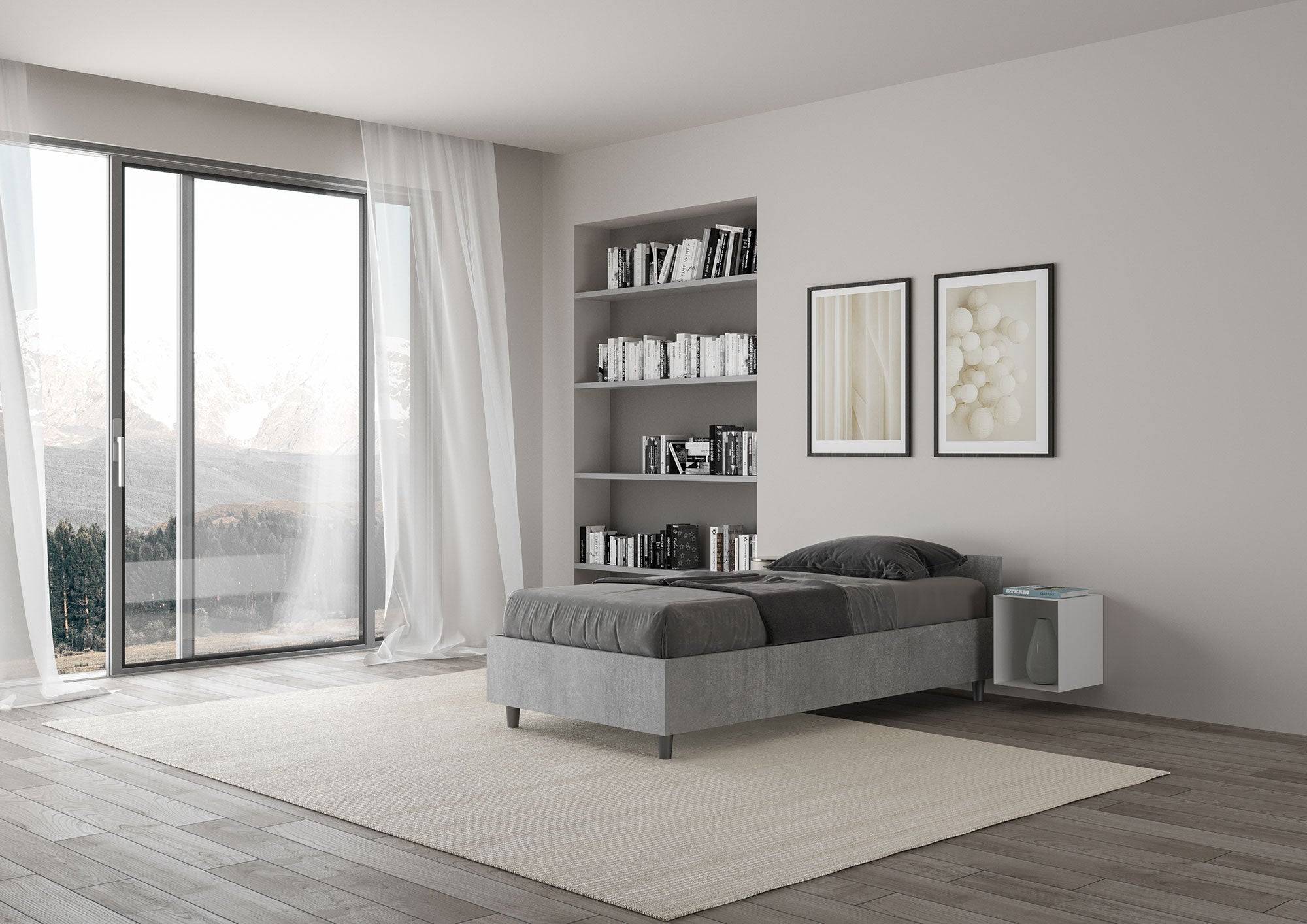 Letto singolo senza rete, con rete e contenitore 80x200 Nuamo - Image 14