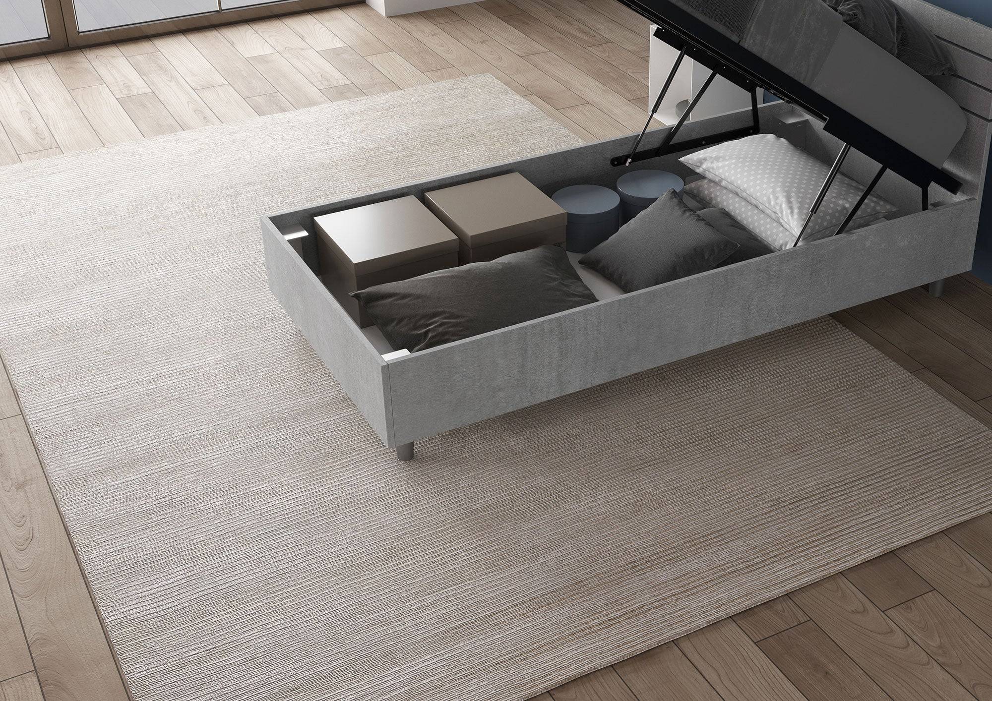 Letto singolo senza rete, con rete e contenitore 80x200 Nuamo - Image 18