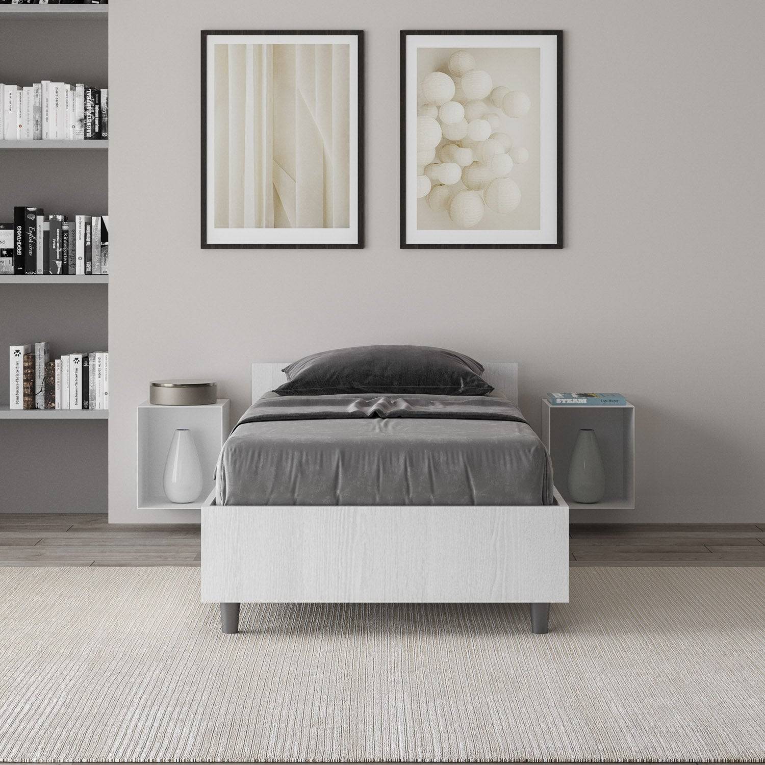 Letto singolo senza rete, con rete e contenitore 80x200 Nuamo - Image 2
