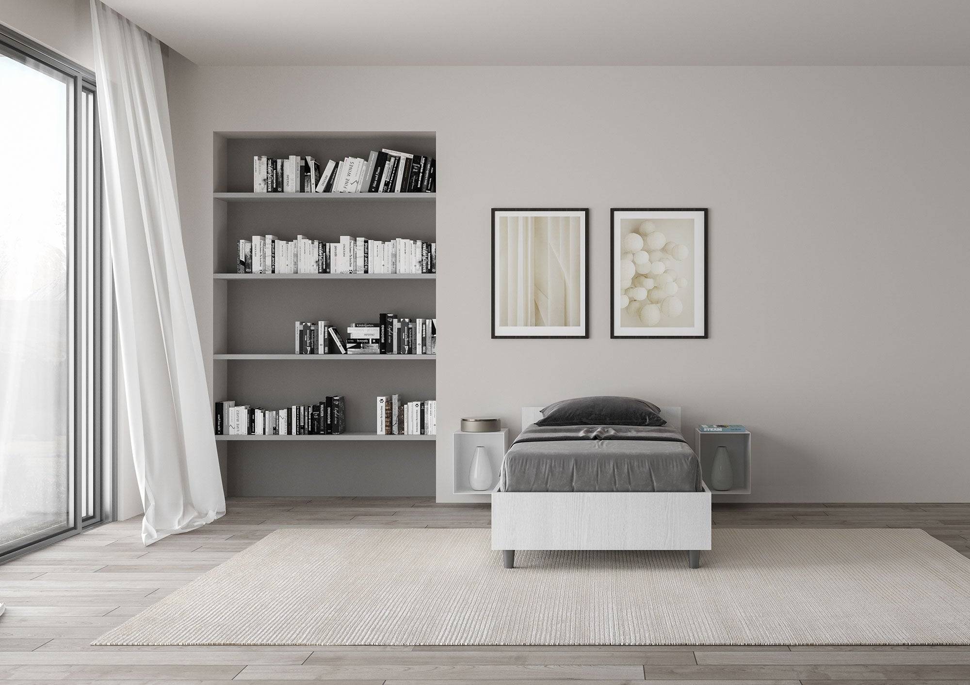 Letto singolo senza rete, con rete e contenitore 80x200 Nuamo - Image 3